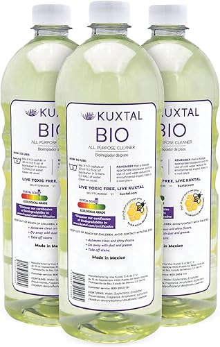 Miniatura 2 de KUXTAL Limpiador líquido para suelos, paquete de 3 (98.90 onzas líquidas), biodegradable y ecológico con ingredientes naturales, elimina el polvo y