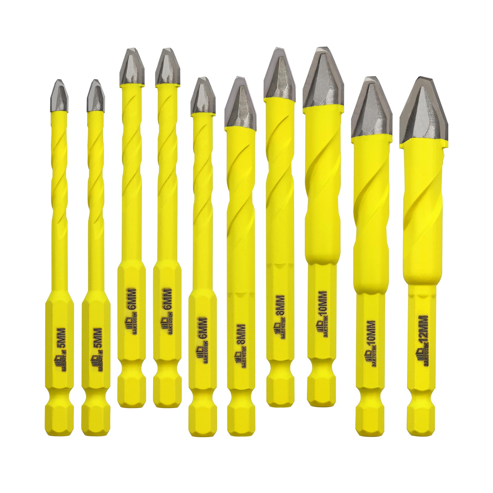 Set 10 Punte Per Trapano Eccentriche - 5/6/8/10/12mm Per Legno, Vetro, Mattone - Foto 7