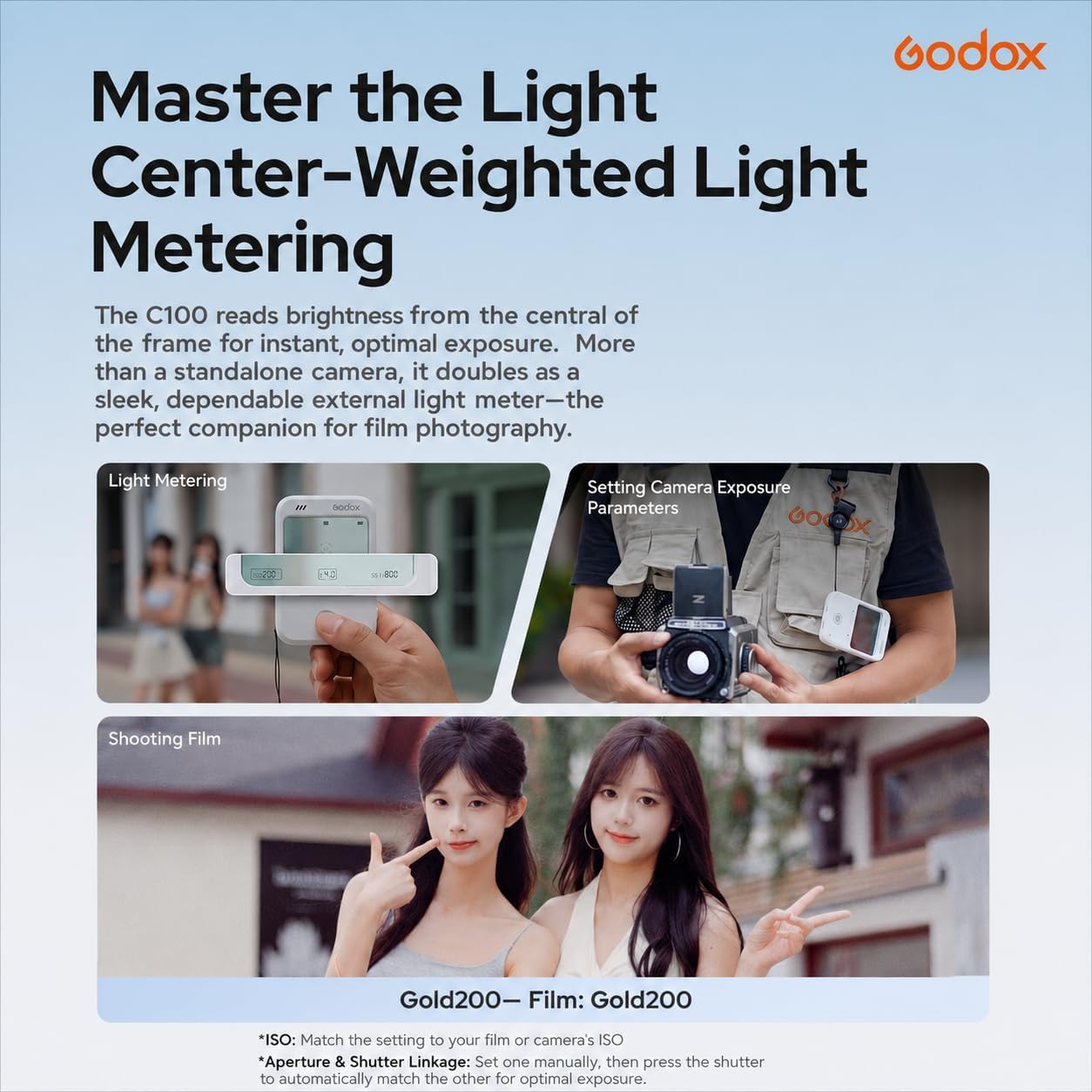 Godox C100 Fotocamera Digitale con Esposimetro, Mirino Trasparente, 16GB | Look Retro Lo-Fi, 4 Formati, Foto & Video, Trasferimento USB-C OTG, TF fino a 128GB, ca. 65g, per Viaggi e Uso Quotidiano