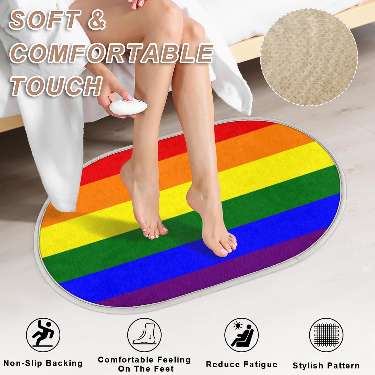 GULLAMBO Zerbino lavabile per interni ed esterni, antiscivolo, super assorbente, 40 x 60 cm (blu