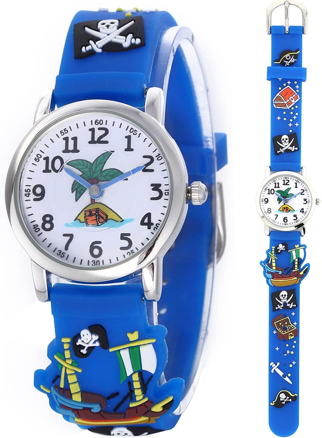 Orologio Da Polso Per Bambini 3-10 Anni - Impermeabile 30M, Quadrante Cartone Animato, Cinturino Silicone/Nylon - Foto 9