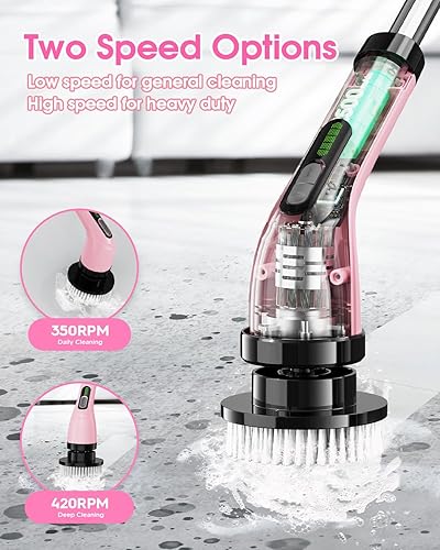 Miniatura 4 de Depurador eléctrico giratorio para limpiar el baño limpiador de ducha eléctrico inalámbrico - Cepillo de limpieza eléctrico para bañera de azulejos