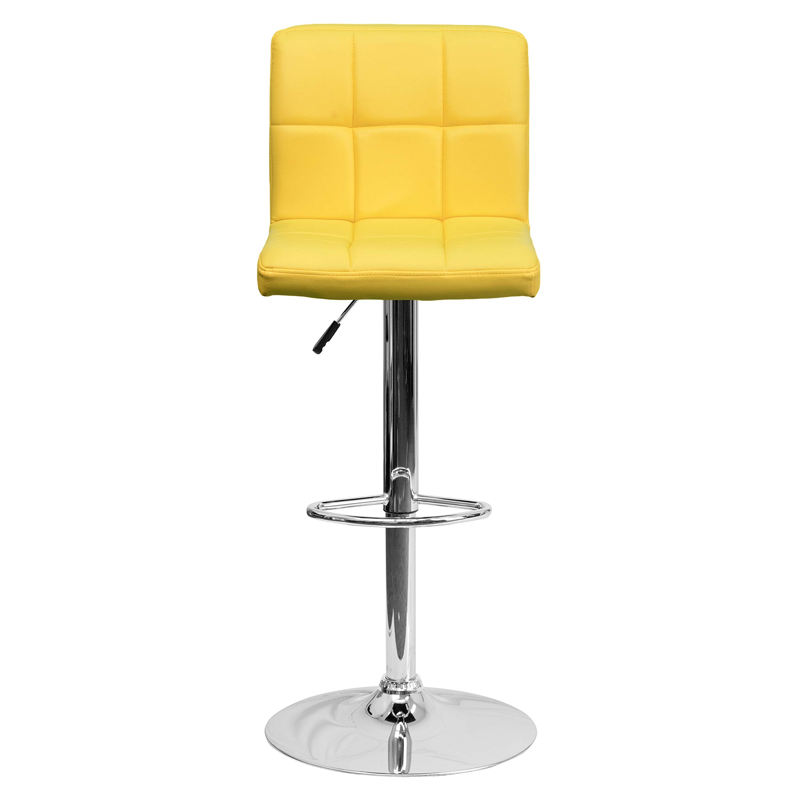 Flash Furniture Alexandra - Set di 2 sgabelli da Bar in Vinile Trapuntato, Altezza Regolabile, con Base cromata