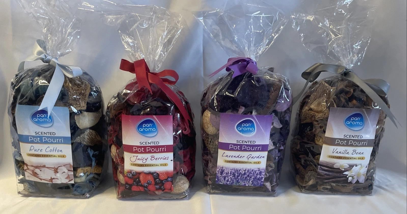 Pan Aroma Set Of 4 Pot Pourri Fragrance - Berries Fluffy Towels Vanilla Coconut Lavender