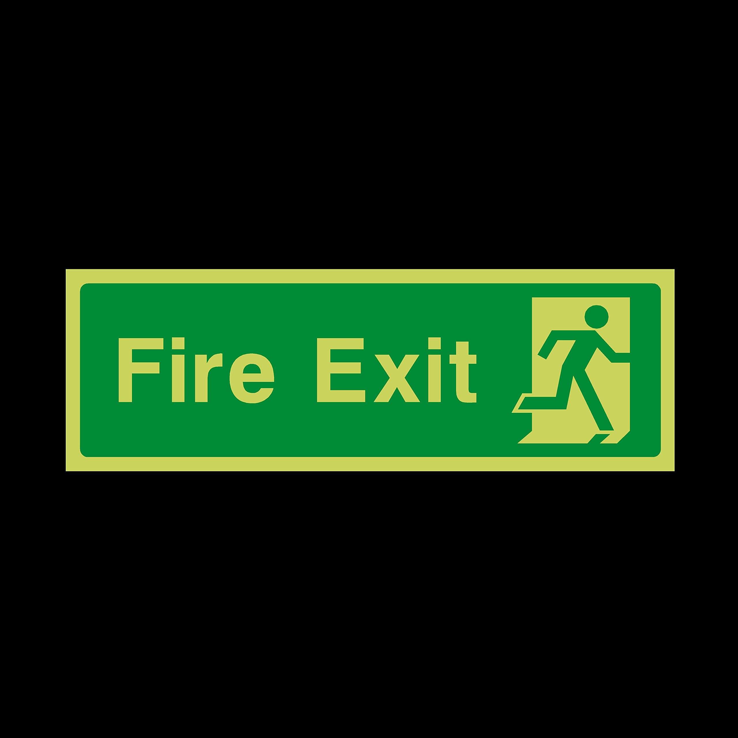 Ussp&S Green Fire Exit Final Right Photoluminescent Plastic Sign - Emergency/Fire Exit/Extinguisher (Ee75)