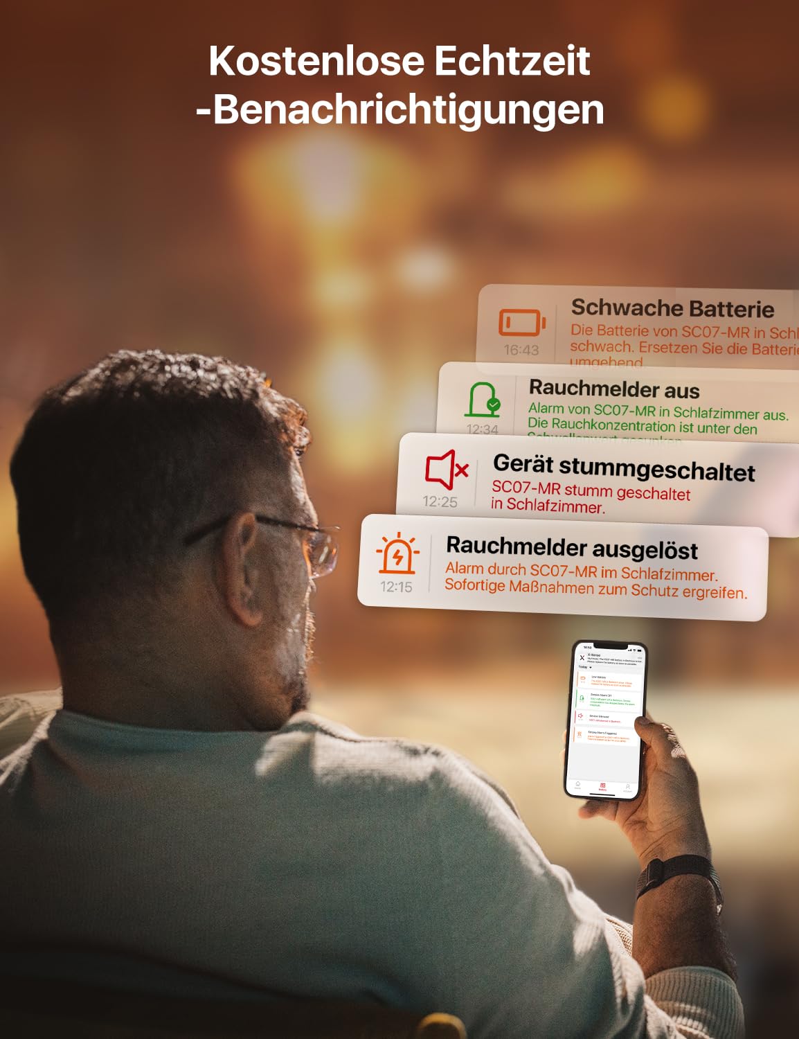 X-Sense WLAN Rauch- und Kohlenmonoxid Melder SC07-MR, Smart Vernetzter CO Melder, mit X-Sense Home Security-App, 1 Rauchgas-Melder und CO-Detektor mit 1 SBS50 Basisstation, SC07-MR11