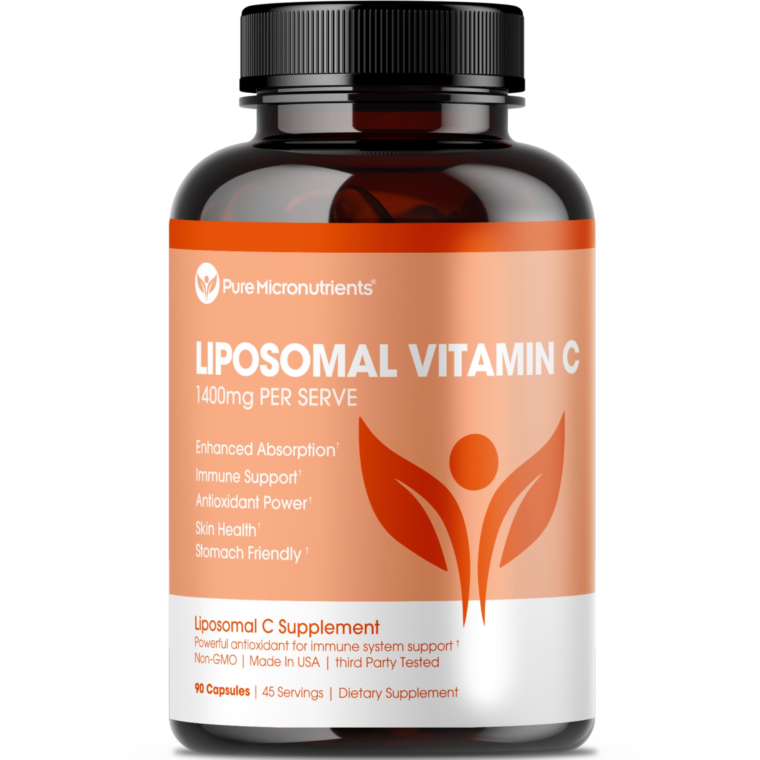 Pure Liposomal Vitamin C - 1400mg Per Serve Supplement - 90 Capsules - High Absorption VIT C Ascorbic Acid Pills