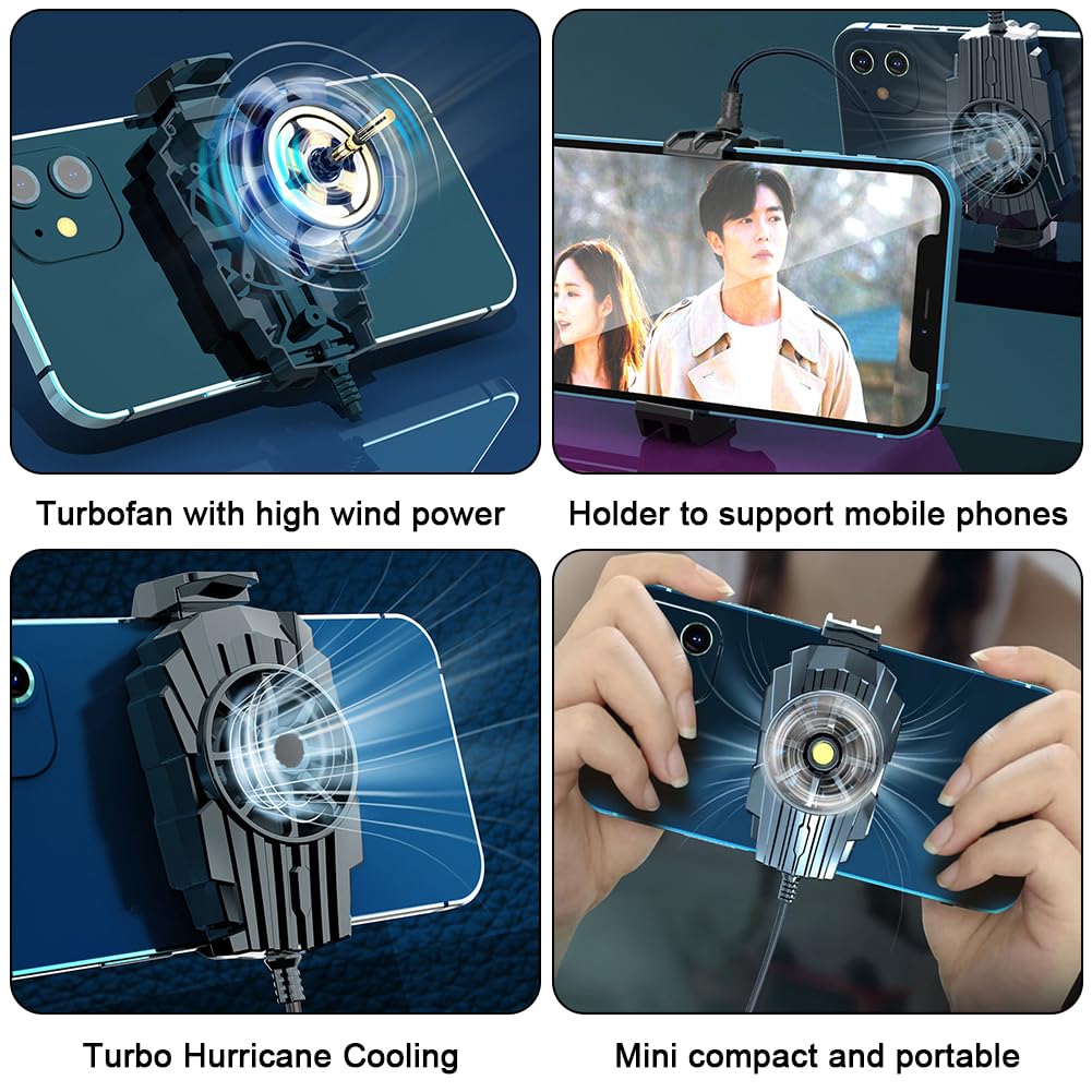 Raffreddatore per Telefono, 2 pcs Ventola di Raffreddamento del Telefono, Radiatore del Telefono, Radiatore Cellulare per Giochi Sreaming Waching Video, per iPhone Smartphone Android