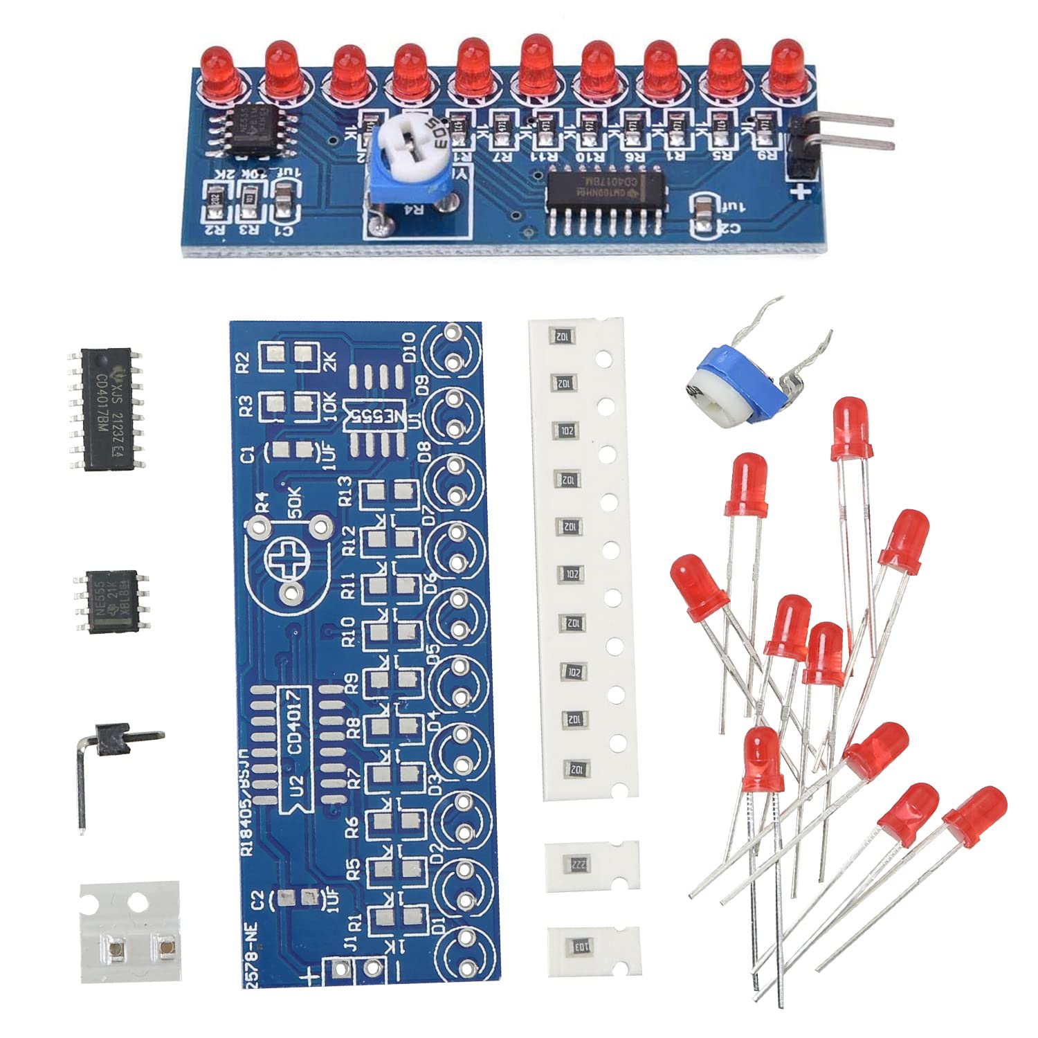 Water Flowing Light Module Kit FMHXG 2PCS Water Flowing Light Module NE555+CD4017 LED Chaser LED Running Light