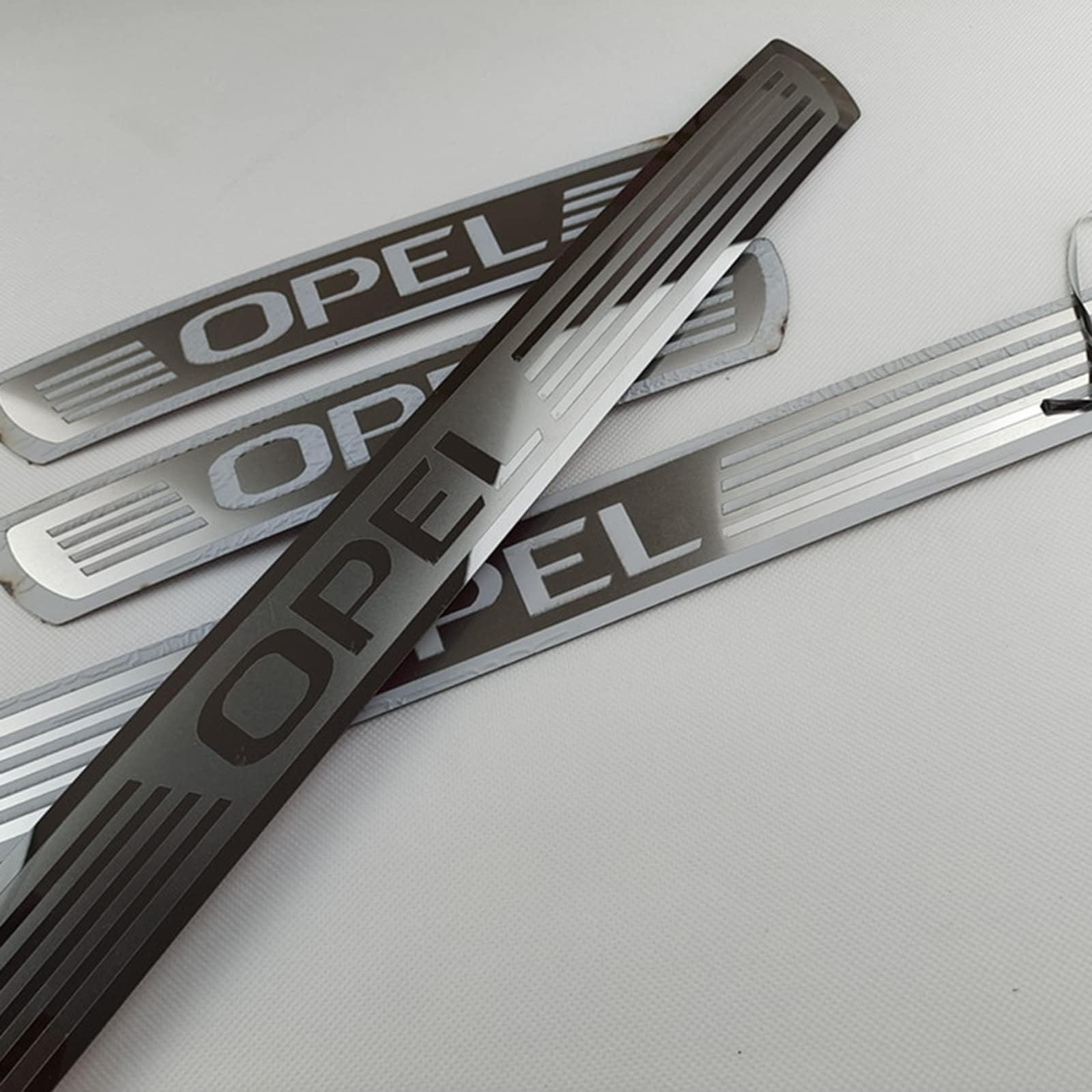 ENFILY Lot De 4 Plaques De Protection De Seuil De Portière Extérieure De Voiture Pour Opel Corsa 2016-2021, Bande De Pédale De Bienvenue