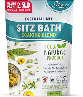 Hemorrhoid Treatment 40oz, Fivona Sitz Bath Salts, Postpartum Soaking Blend Epsom Salt with All Natural Oils for Self Care, Bartholin Cyst Treatment, Large Value Pack