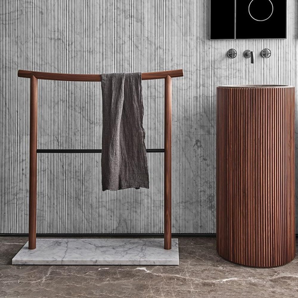 Toallero de mármol de pie móvil for baño Moderno, toallero Ligero de Lujo for baño, toallero de baño de Madera Maciza