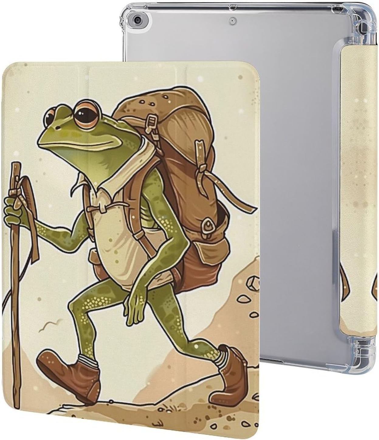 Funny Frog Retro Climb Case for Air 1/2 9.7Inch Case iPad Pro/Air 3 10.5inch Case iPad 10th Gen Case with Pencil Holder Auto Wake Sleep Cover