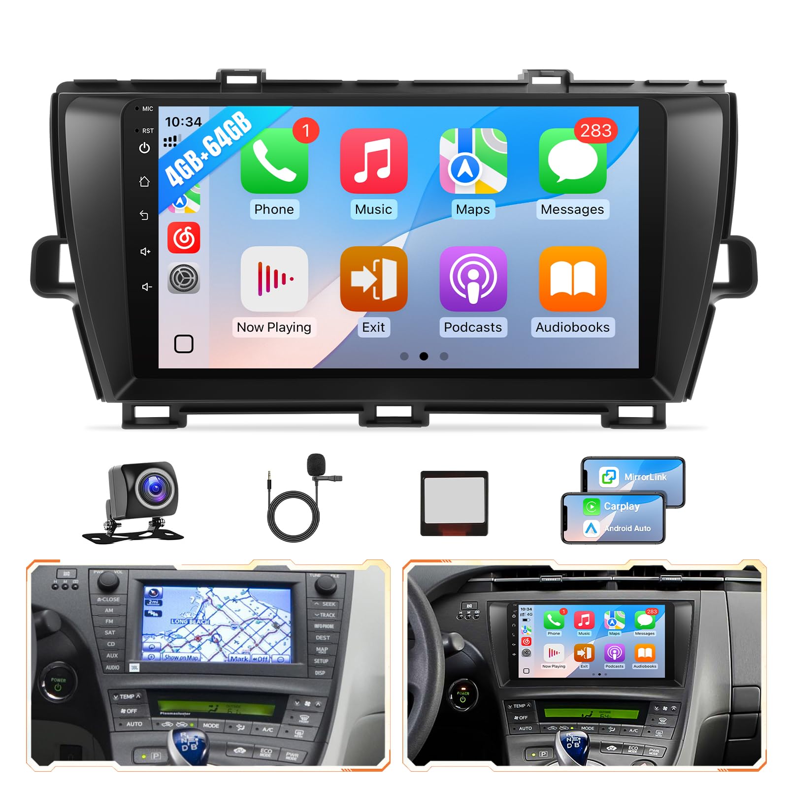 Photo 1 of KuTaiTai Android 13 Car Radio for Toyota Prius 2010-2015 with Wireless Carplay Android Auto 8-Core 4G +64G Upgrade Stereo for Prius with 9" Touchscreen -for Big Screen with J.B.L Logo on the Left Side