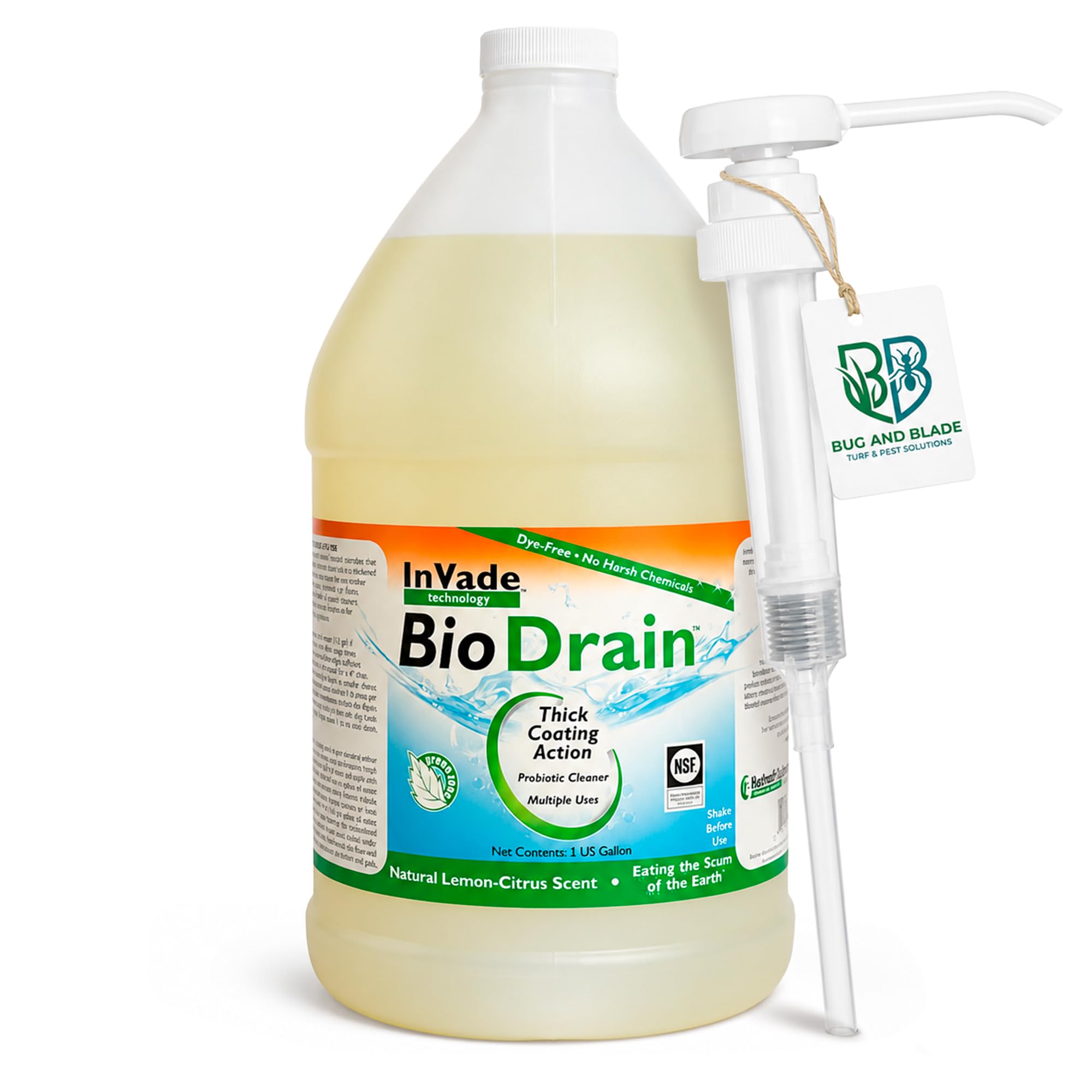 InVade Bio Drain Gel nettoyant pour canalisations 3,8 l + pompe Bug And