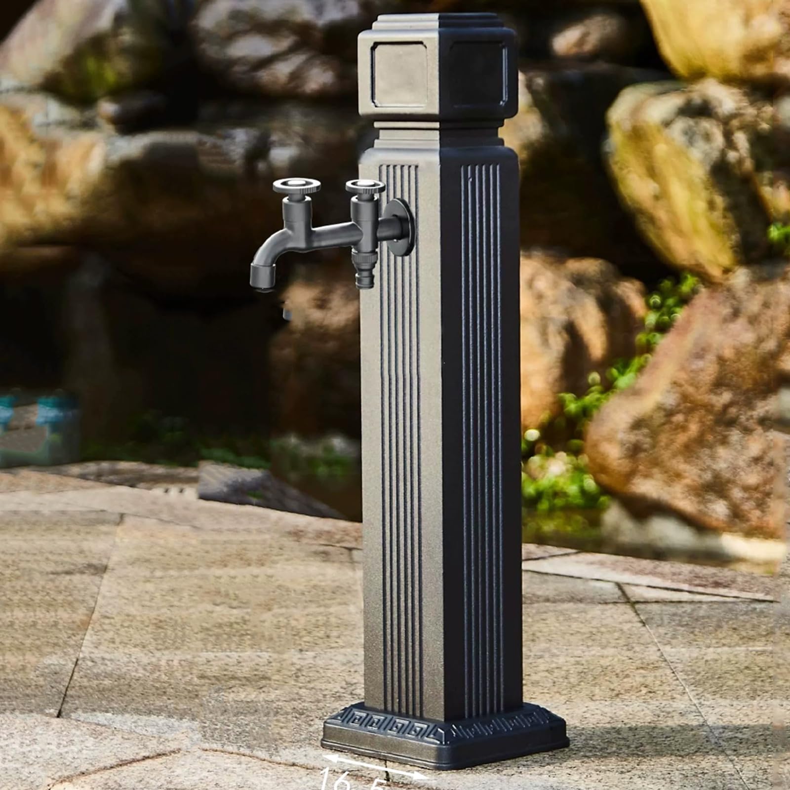 Columna vertical anticongelante para fuente de agua al aire libre con pistola de pulverización de manguera de latón, hidrante resistente a la intemperie para lavado de automóviles y riego de jardín
