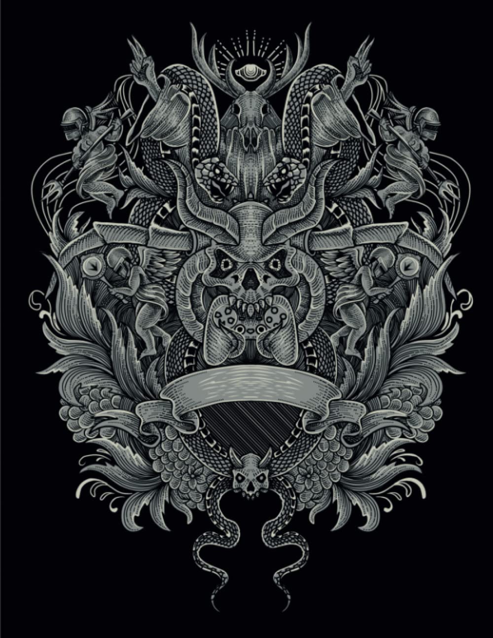 Moth Sketchbook and Journal for Gothic Art, dark academia aesthetic 300 pages, 8.5 x 11 inches