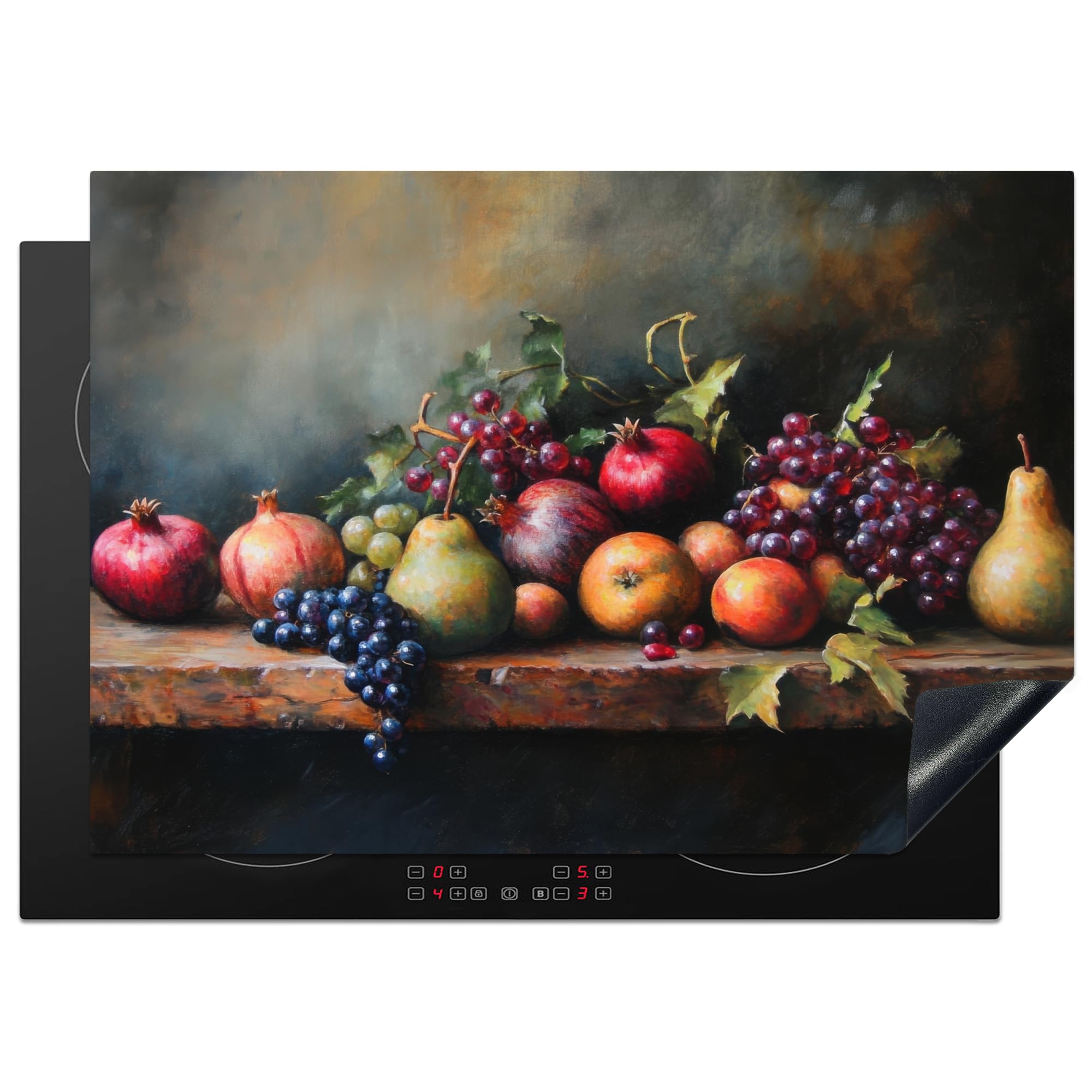KitchenYeah© Induction Hob Cover Protector Mat 20.5"x29.5" / 75x52 cm Kitchen Universal Ceramic Covers for Electric Cookers Vinyl Rustic - Still Life - Fruit