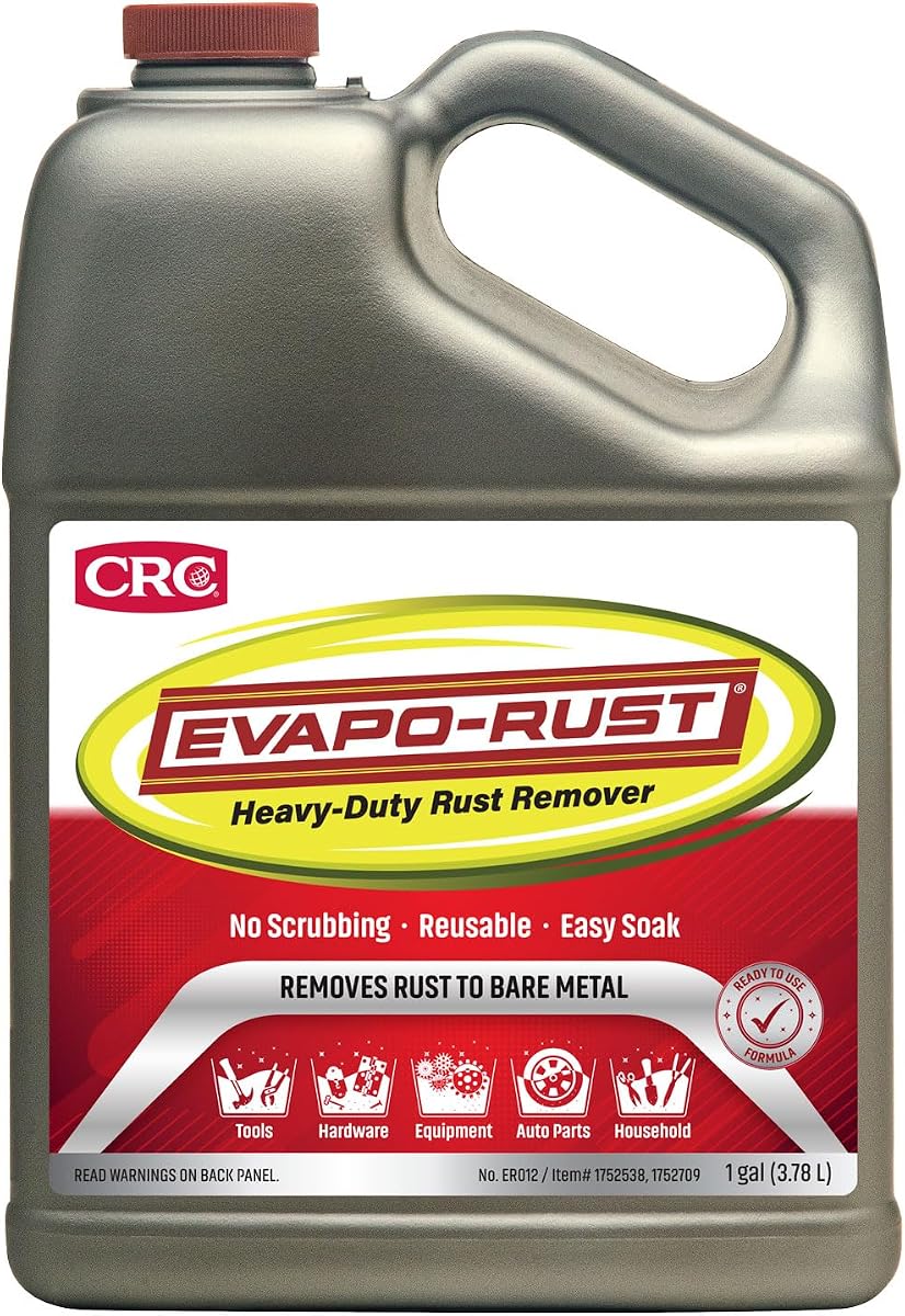 Evapo-Rust CRC Heavy Duty Rust Remover, 1 Gallon Bottle | Reusable Water-Based Rust Remover, Auto Parts & Hardware Cleaning, Antique Restoration, Corrosion Removal