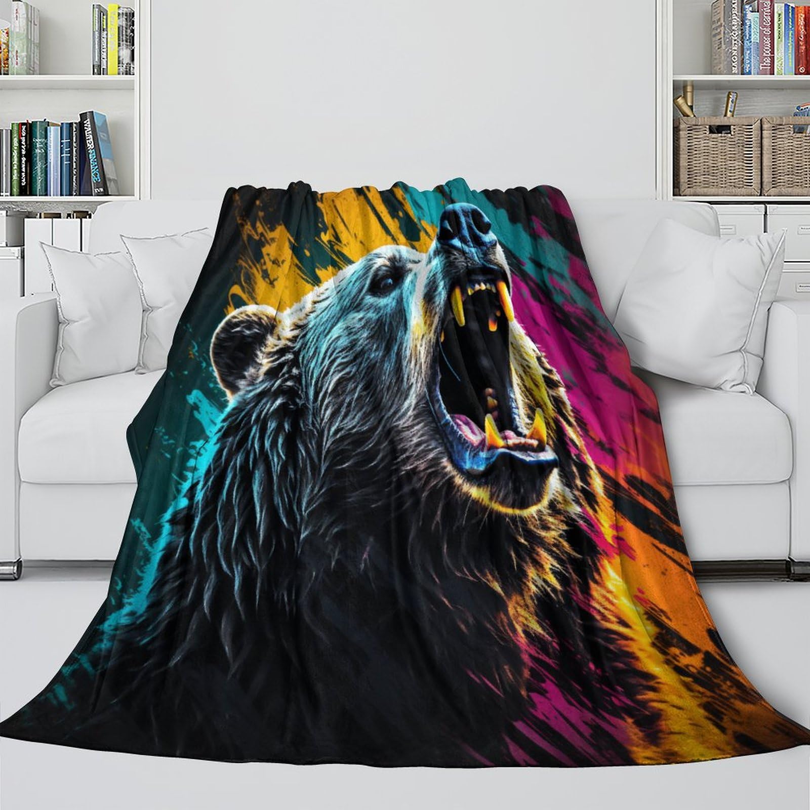 Koc polarowy, flanelowy, miękki, przytulny, gruby, ciepły, puszysty, oddychający, 3D, na kanapę, łóżko, dla dzieci, nastolatków, dorosłych, 150 x 200 cm