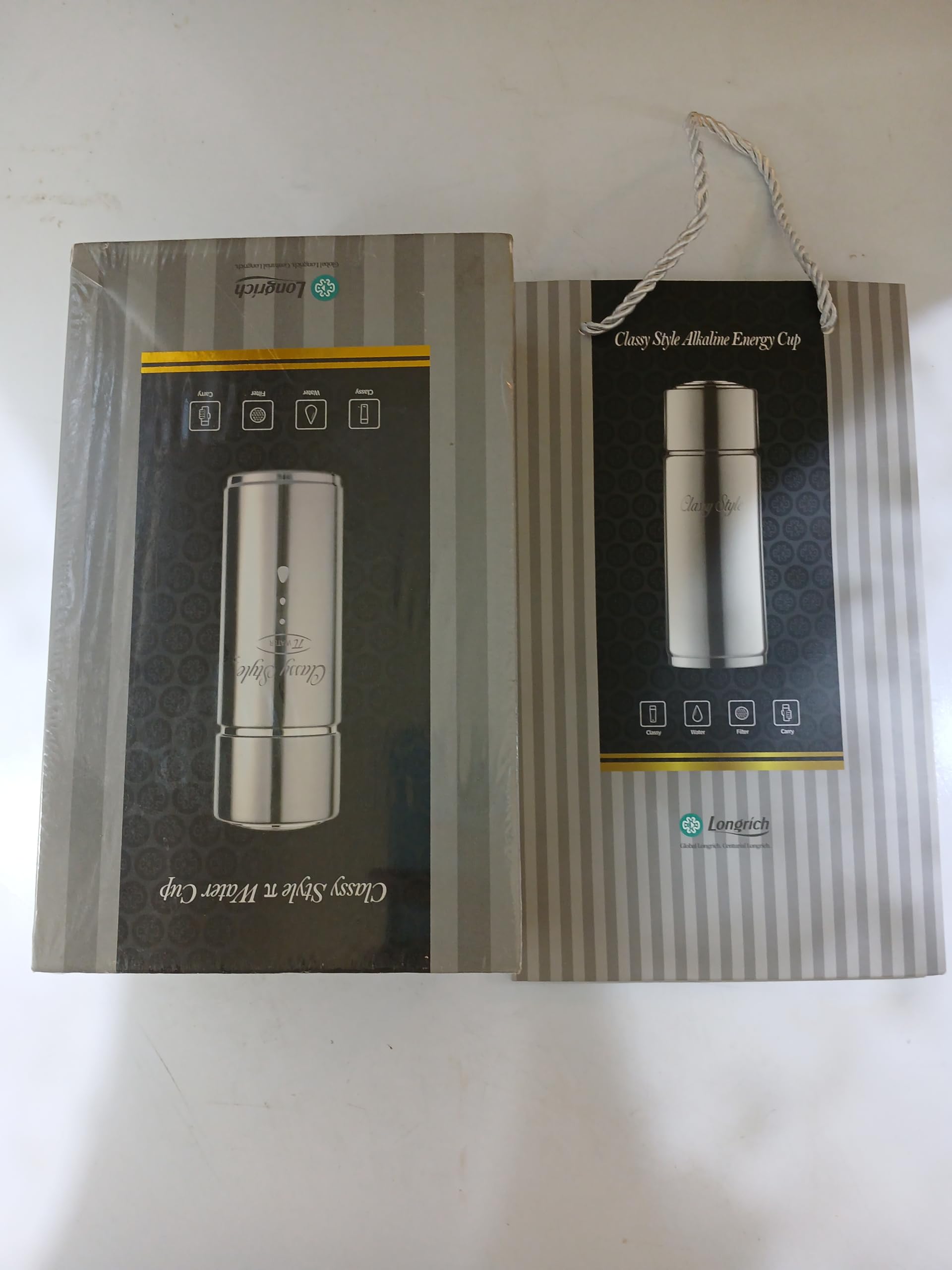Longrich Alkaline Water Cup, Stainless Steel Energy Cup, Silver