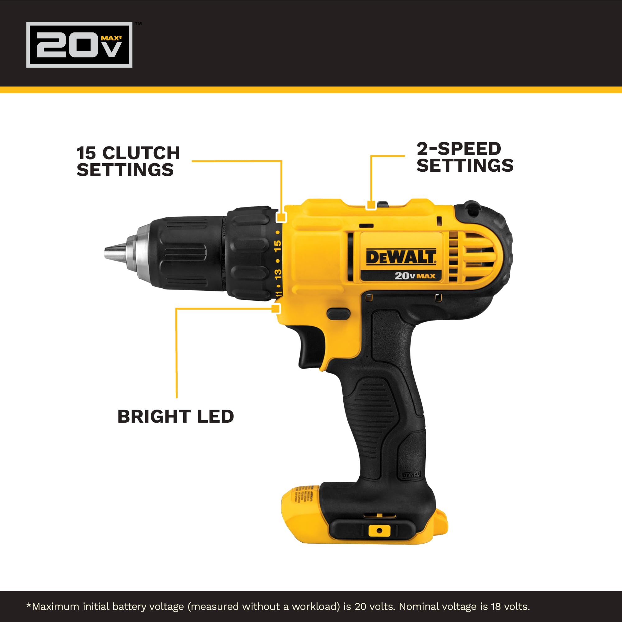 DEWALT 20V MAX Cordless Drill and Impact Driver, Power Tool Combo Kit  - additional listing image 3