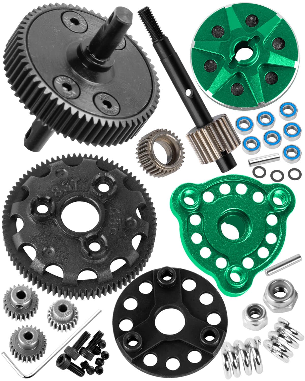 RC 48P&83T Upgrades Parts Spur Gear&Slipper Clutch&Transmission Gear&Slipper Rebuild Kit for 1/10 Slash/Rustler/Stampede/Bandit 2WD(VXL),Pressure Plate Hops up,Red