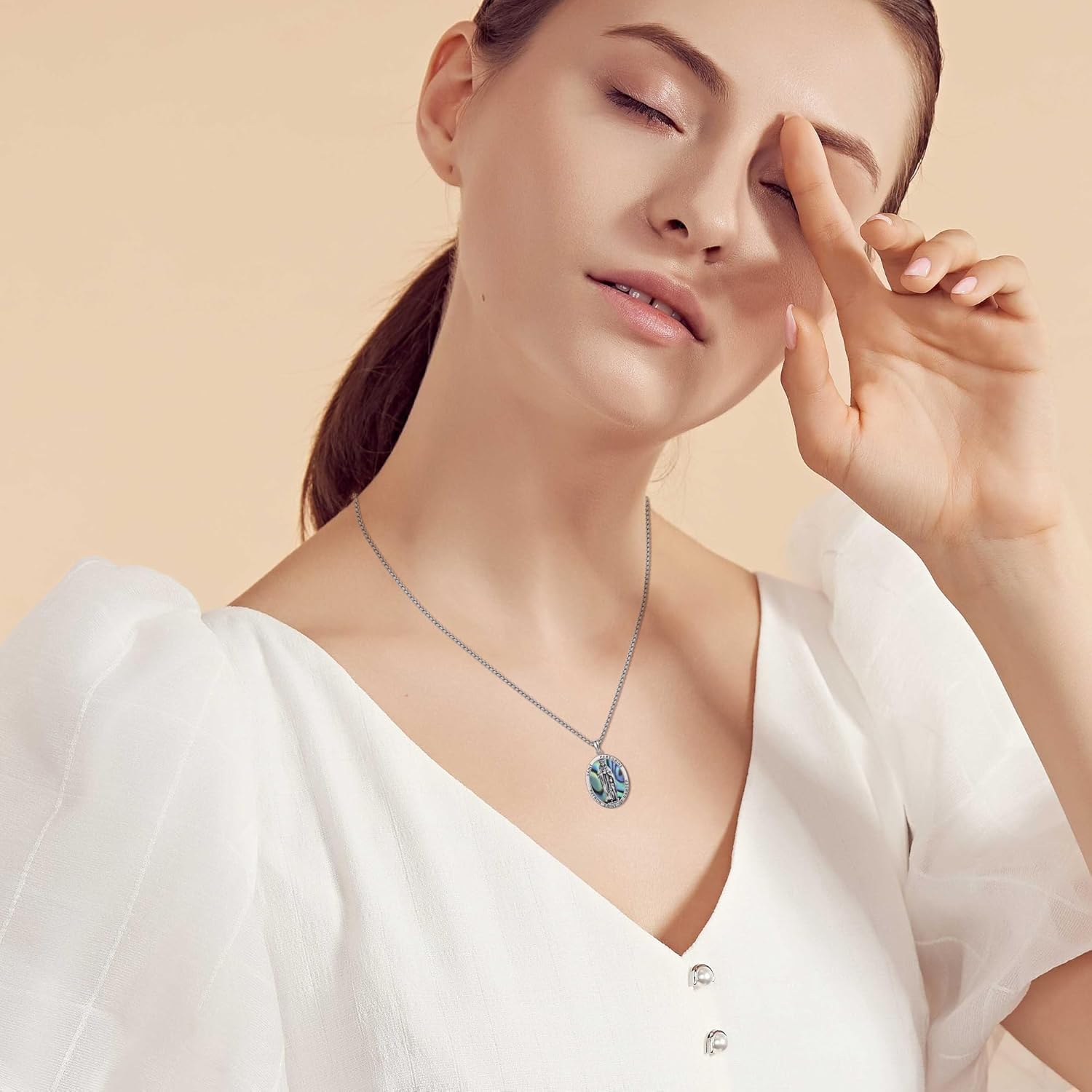 YAFEINI Sterling Silver Santa Muerte/St Peregrine/Hecate/Goddess/Virgin Mary/St Christopher/St Michael/St Jude Necklace Religious Mother's Day Jewelry for Women Mom Men Unisex