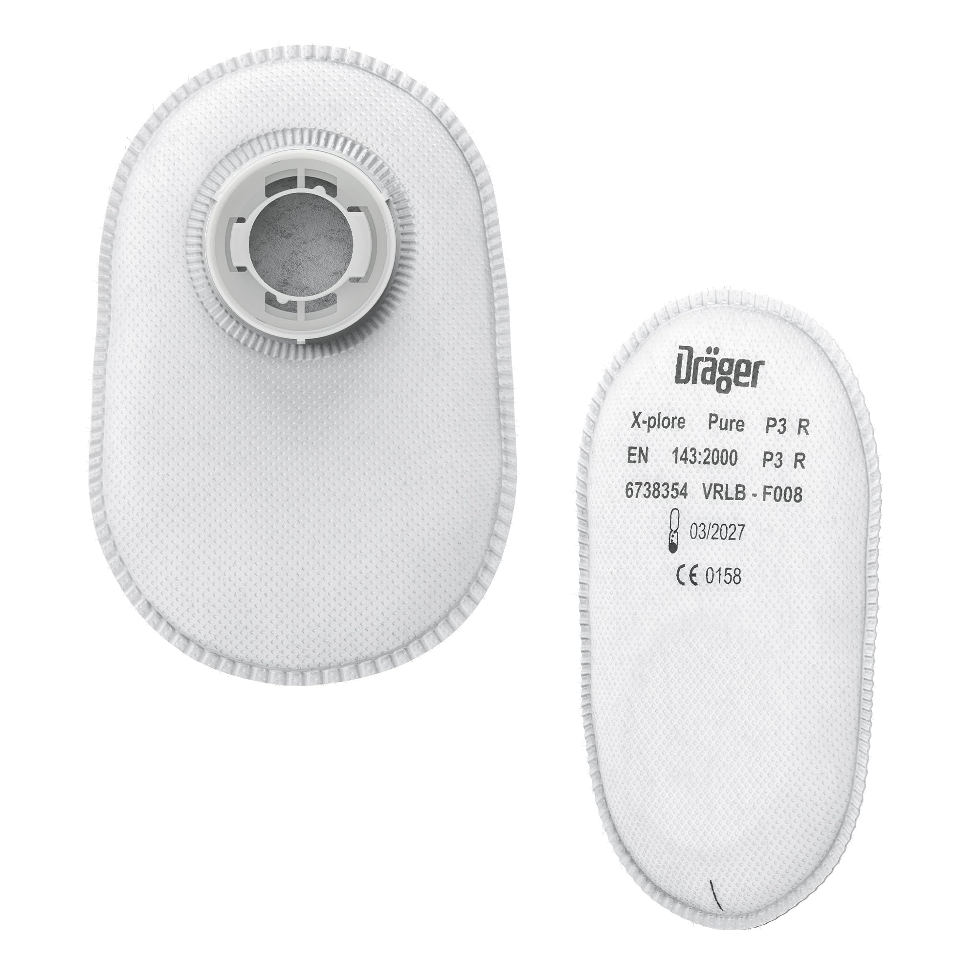 Dräger X-plore Pure P3 | 20 filtros contra partículas de Polvo para respiradores de seguridad | Compatible con máscaras Dräger X-plore 3300/3500/5500