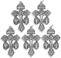 Vista 6 de Venerare Cruz de perdón católico de lujo, paquete de 5 (latón)