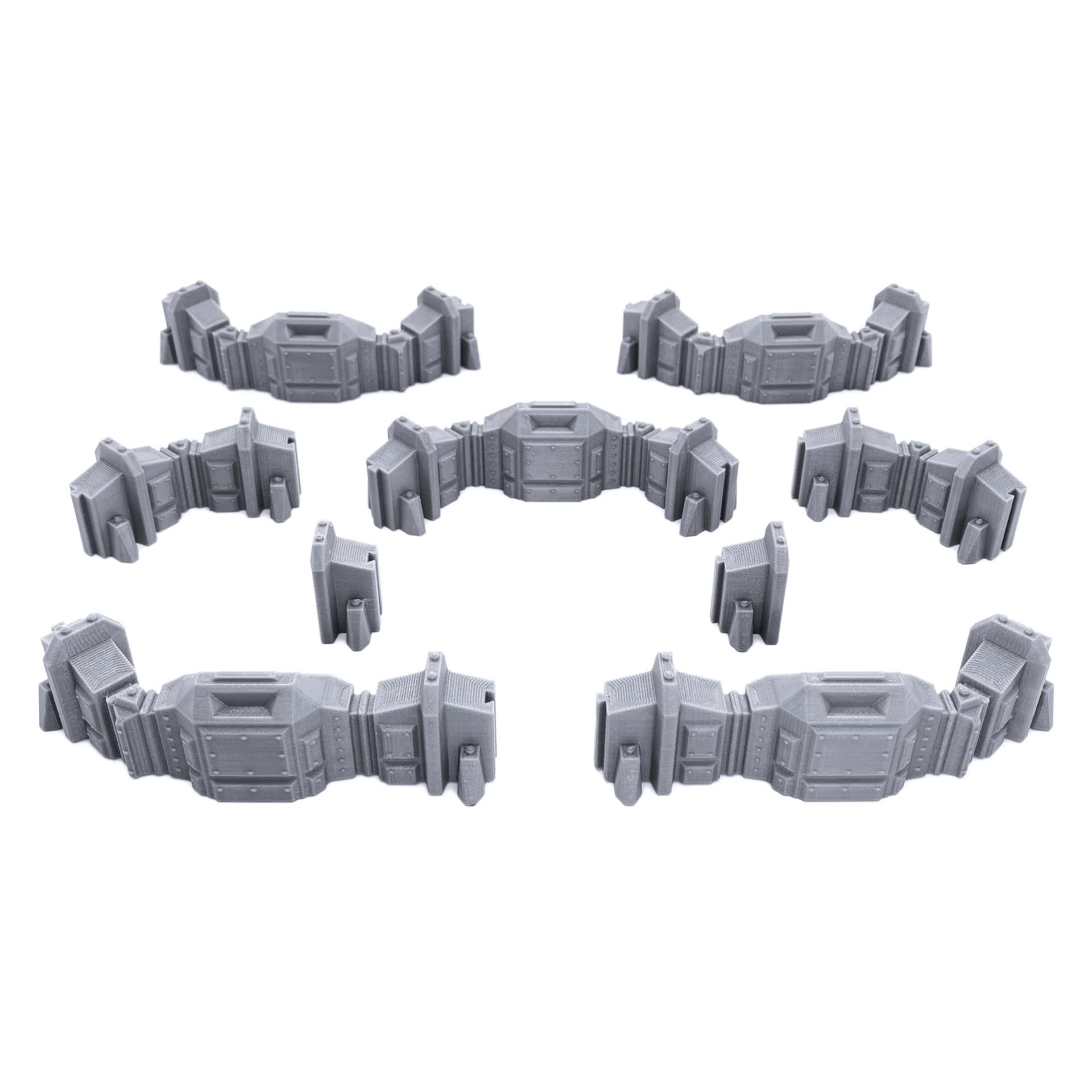 EnderToys Connecting Barricade Wall Expansion Pack, 3D Printed Tabletop RPG Scenery and Wargame Terrain for 28mm Miniatures
