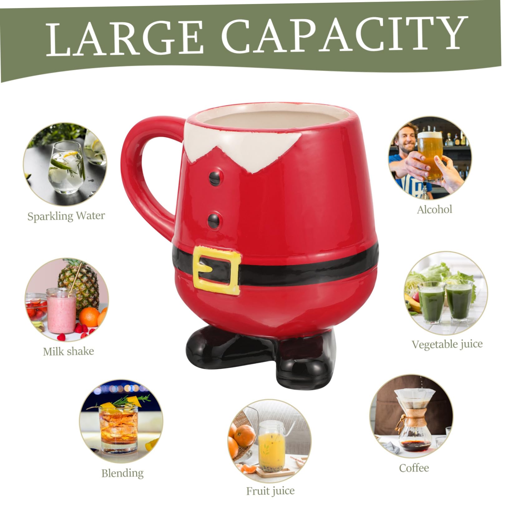 Taza de Navideña con Diseño de Muñeco Papá Noel Asa Ergonómica Resistente al Calor para Café y Bebidas Oficina y Hogar