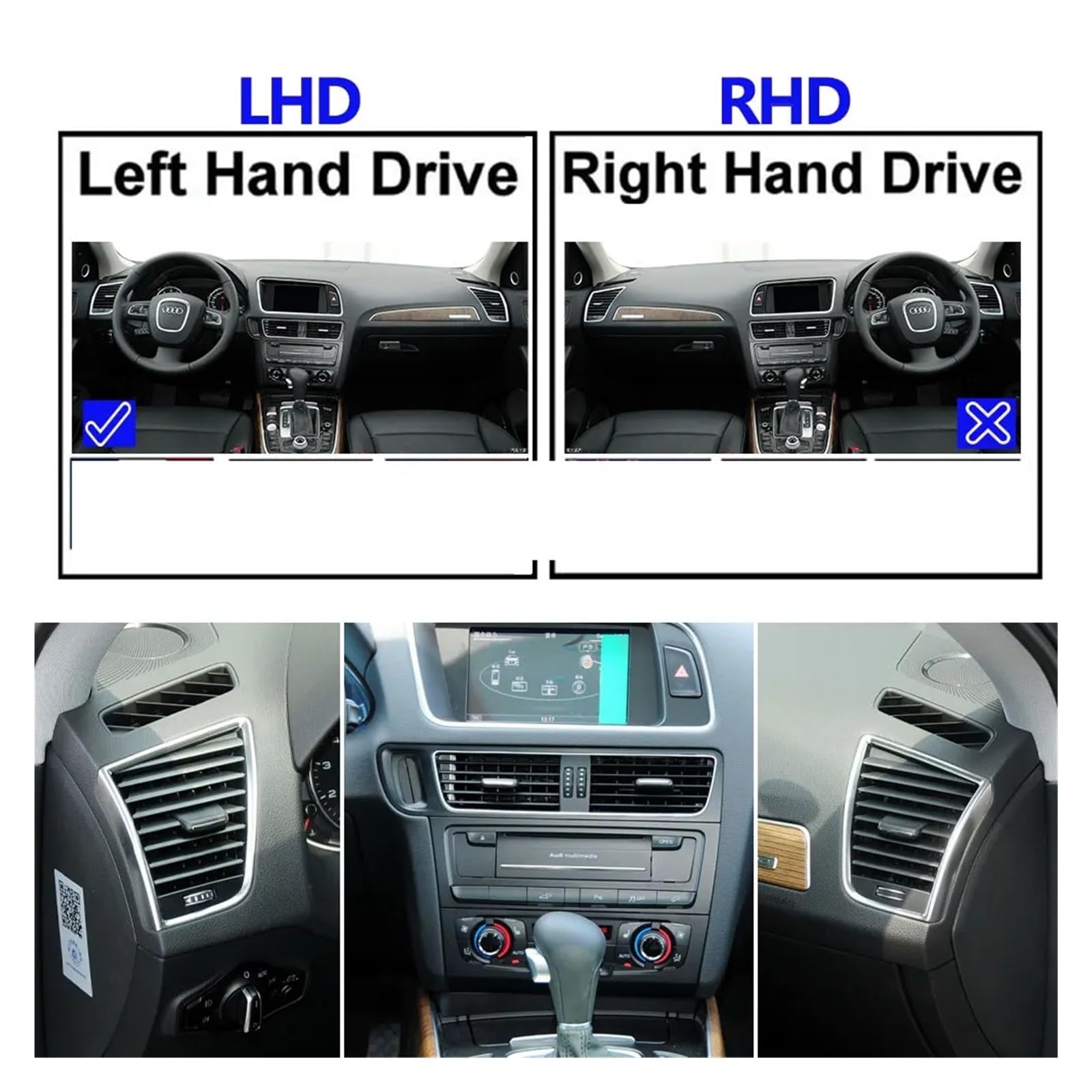 Bocchetta Aria Condizionata Per Q5 2009 2010 2011-2018 LHD Cruscotto Anteriore Centro Sinistra Destra AC Air Vent Griglia Uscita Assemblea Ricambio 8R1820901 8R1820951 Auto Presa D'Aria(-LHD 3PCS)