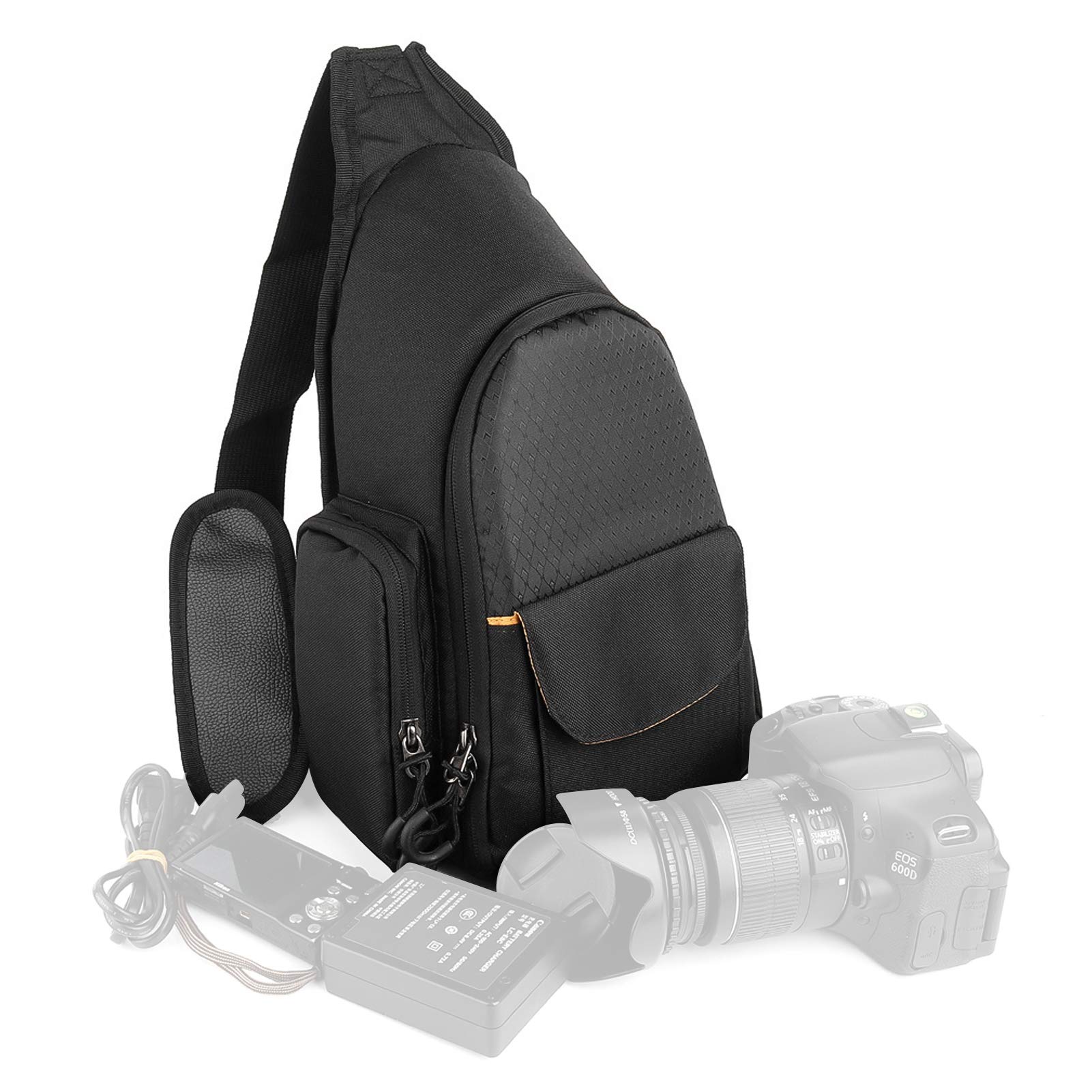 Borsa a tracolla per fotocamera SLR DSLR Fotografia Gear Impermeabile Anti-Shock Imbottitura Custodia con Tasche Laterali Tessuto di Nylon Accessorio Petto
