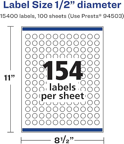 Miniatura 5 de Avery Etiquetas redondas blancas mate, tecnología de alimentación segura, 12 "de diámetro, 15,400 etiquetas imprimibles en blanco mate