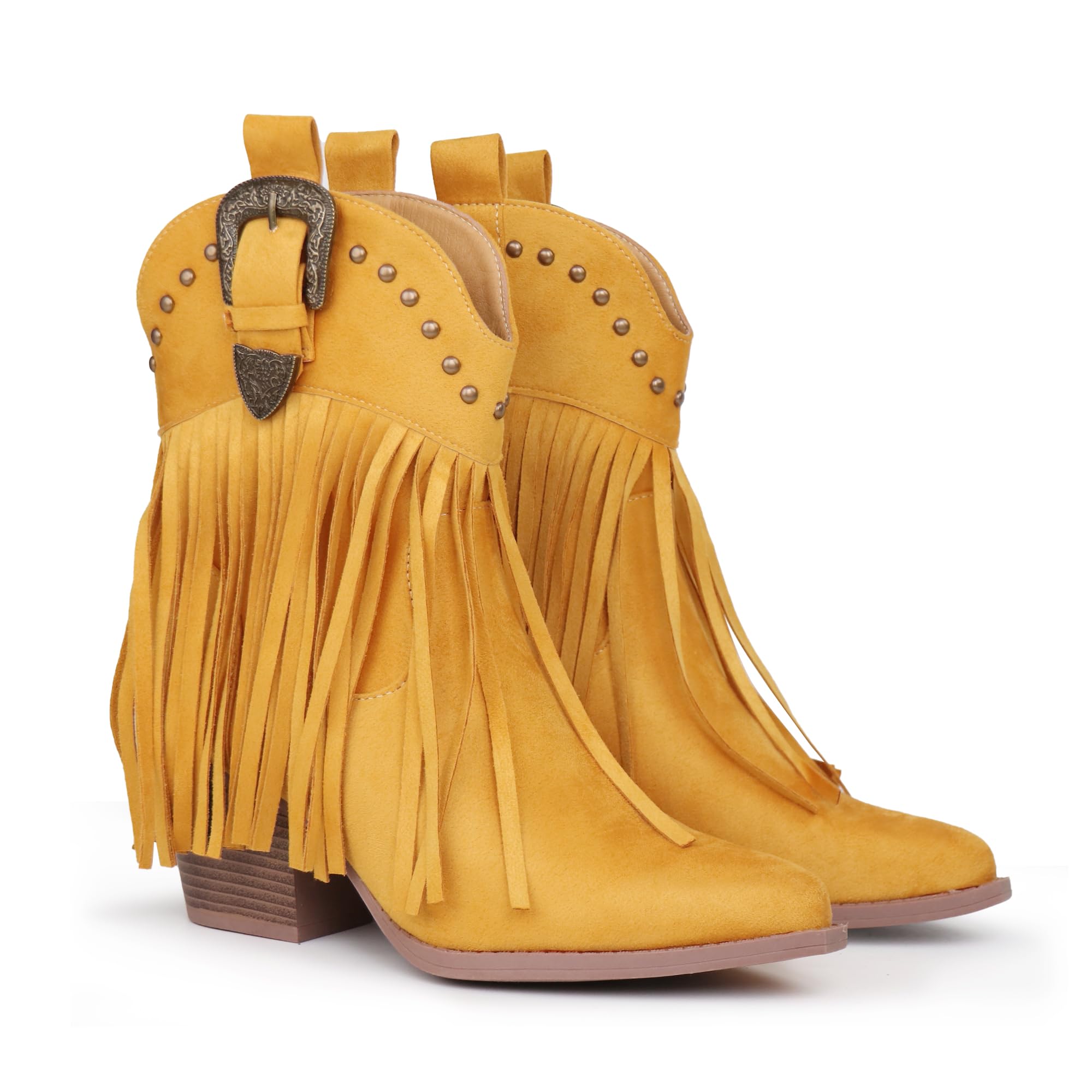 Hawkwell Botines de vaquero con flecos para mujer