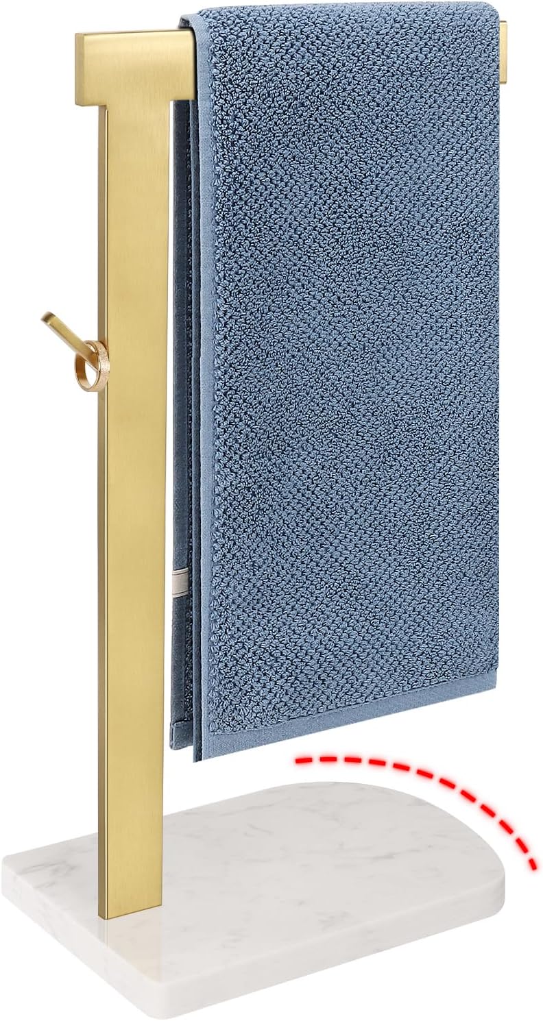Amazon.com: Gold Hand Towel Holder Stand with Heavy Marble Base, T ...