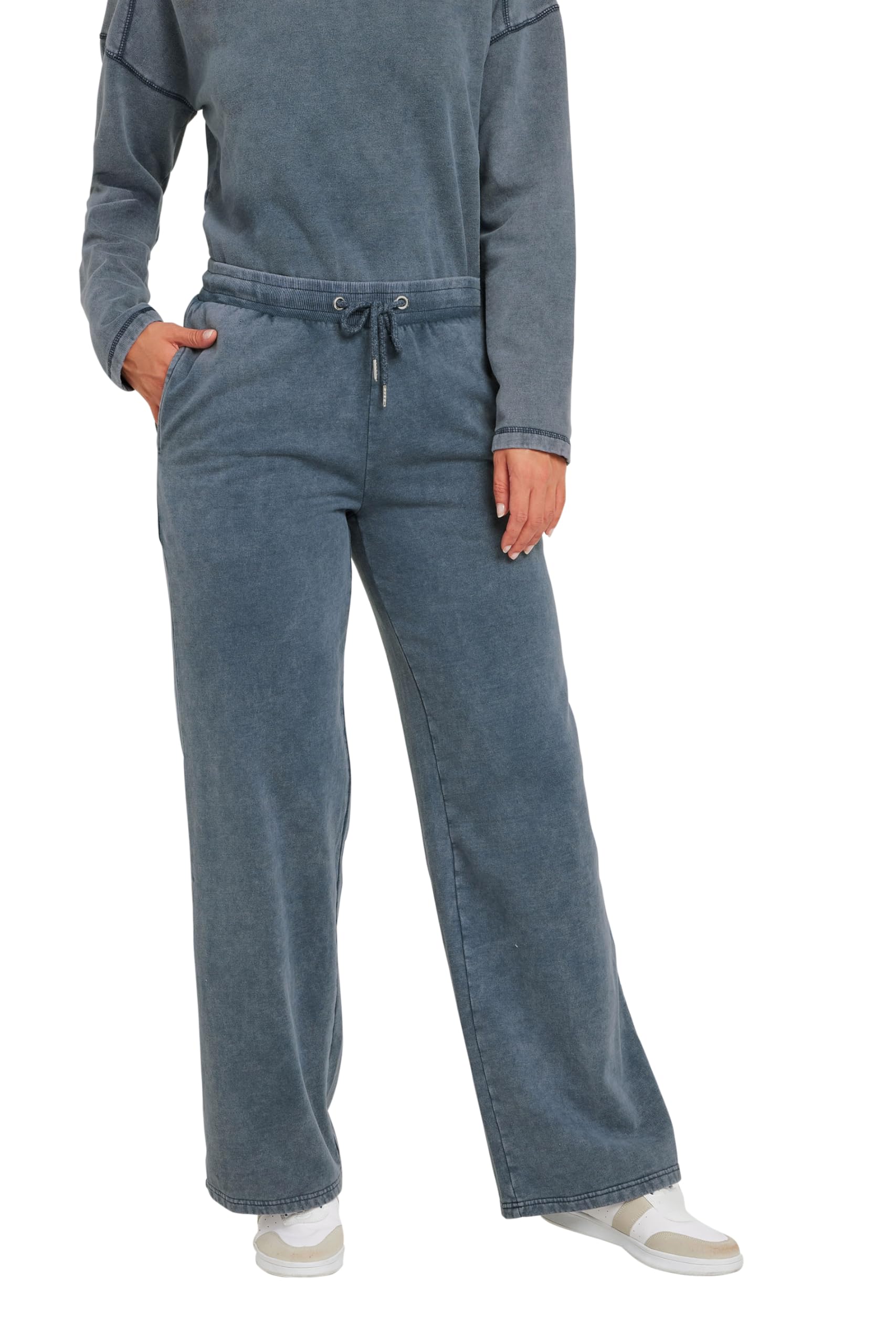 Long Tall Sally - LTS Tall Navy Acid Wash Straight Leg Joggers - Women's