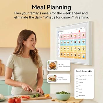 12.3 AI Digital Calendar, Smart Family Calendar Wall Touch Screen, Auto Sync with Google, iCloud & Outlook, Digital Wall Planner, Voice & Video Calling, Shared Tasks & Lists, Weather & Photo Frame