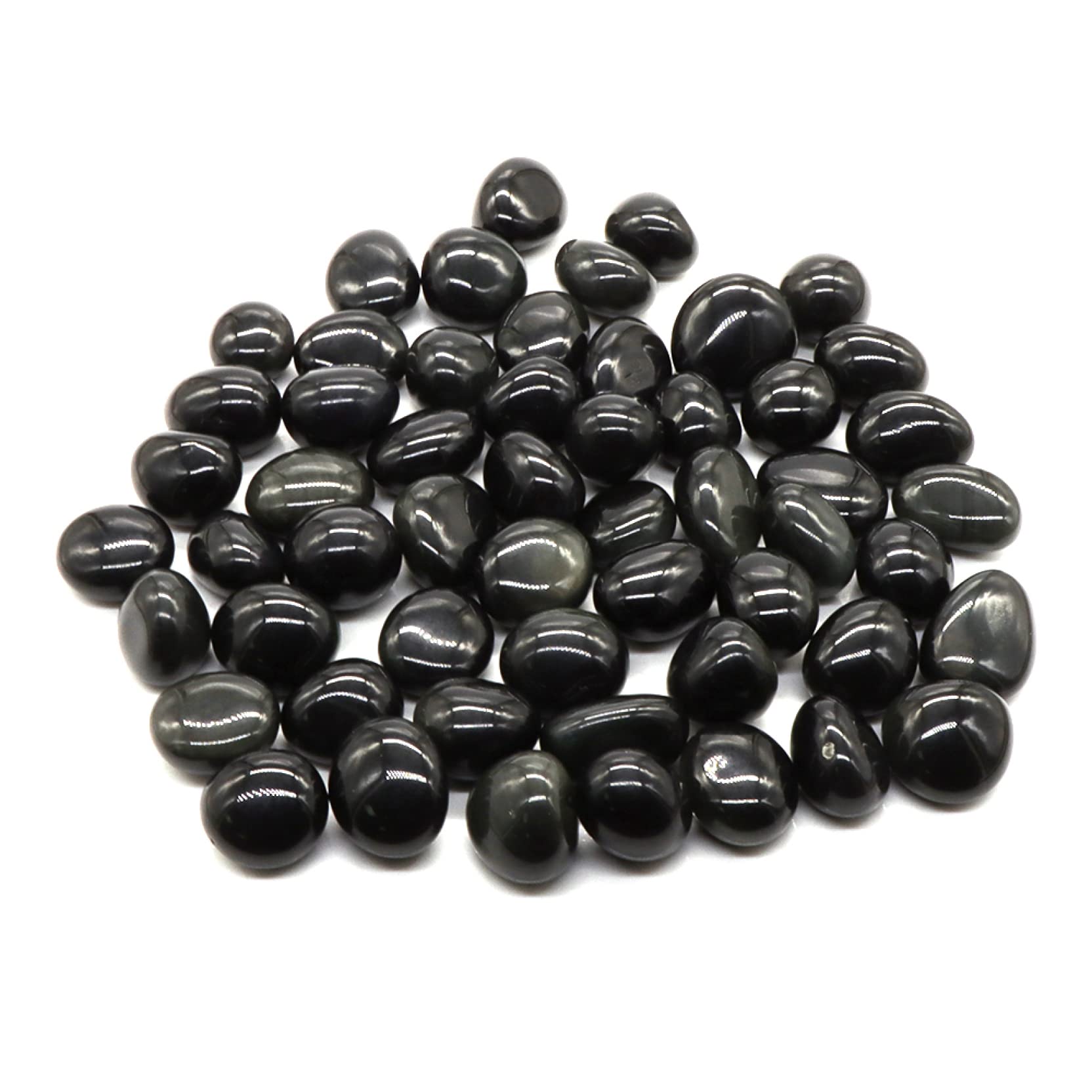 Haussammlung Natürlicher Kristall, rau, natürlicher Kristall, 50 g, natürlicher schwarzer Obsidian, Trommelsteine, Kristall, Felskies, Probe, Rohe Edelsteine, Aquarium-Dekoration