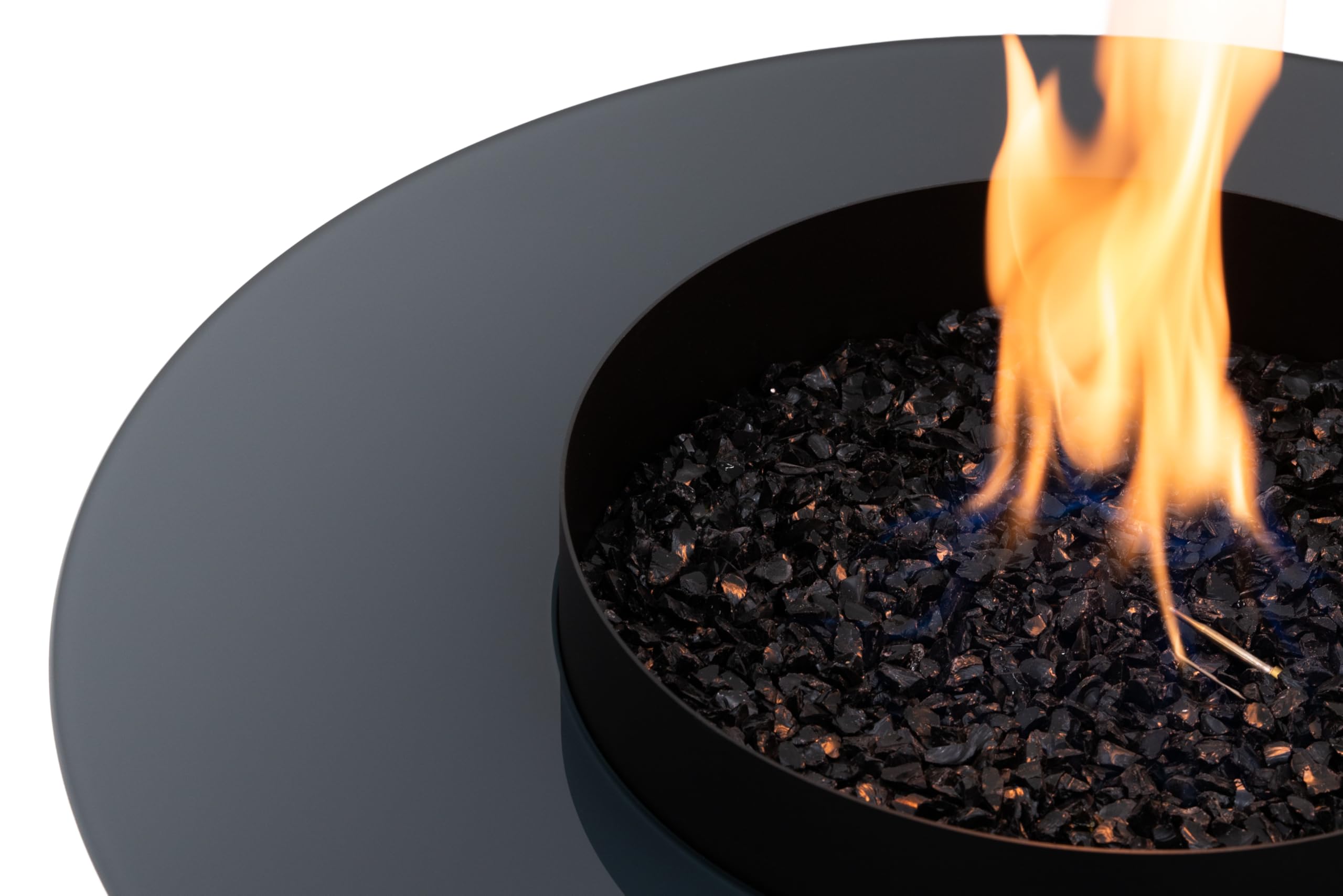Planika Dot Mesa de Café 2 en 1 con Hoguera a Gas - Mesa de Café para Balcón y Patio, Chimenea Exterior, Mesa de Jardín, Mesa Auxiliar, Calefactor para Exterior, Patio y Balcón.