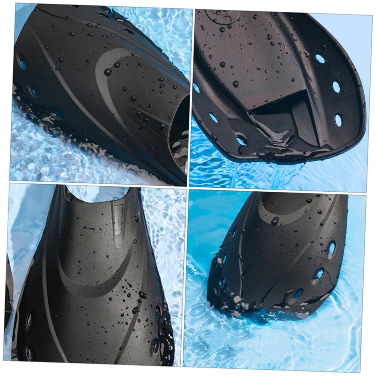 Pinne Corte da Nuoto Regolabili Unisex Nere, Adulto