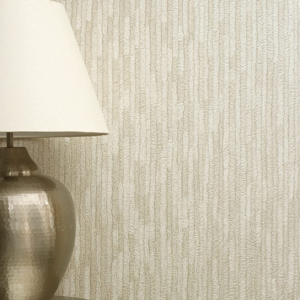 CROWN Bergamo Leather Texture Wallpaper Silver, Cream (M1398) - Image 3
