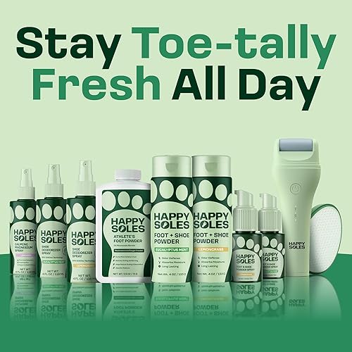 Miniatura 7 de Happy Soles Foot & Shoe - Aerosol desodorante en polvo, sin talco, vegano, sin aerosol, sin desorden, absorbe el sudor y combate el olor con bambú y