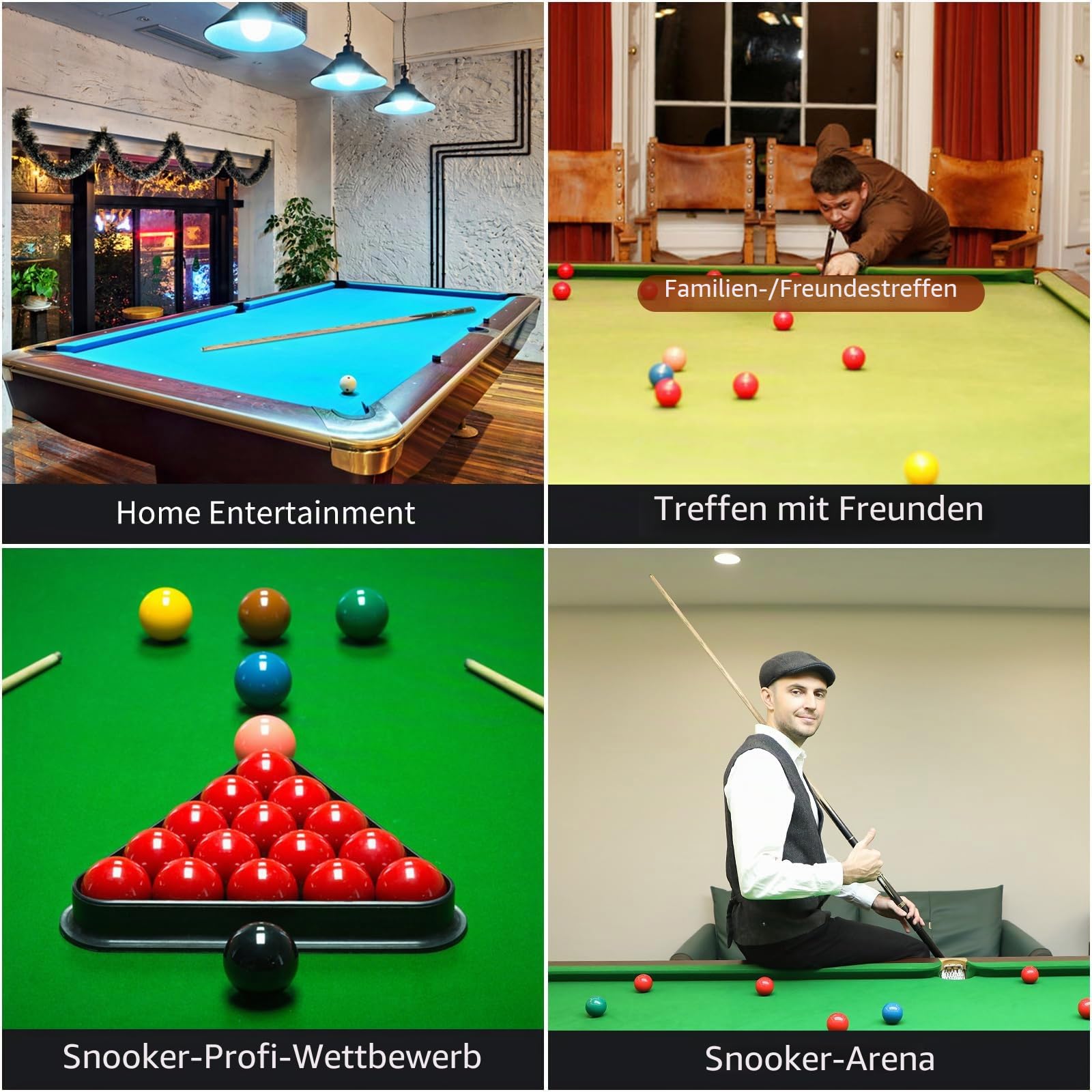144,8 cm handgefertigter Snooker-Queuestab mit Verlängerung, langlebige Eschenholz-Konstruktion, professioneller 510 g Pool-Queue, ideal für Snooker und Billard
