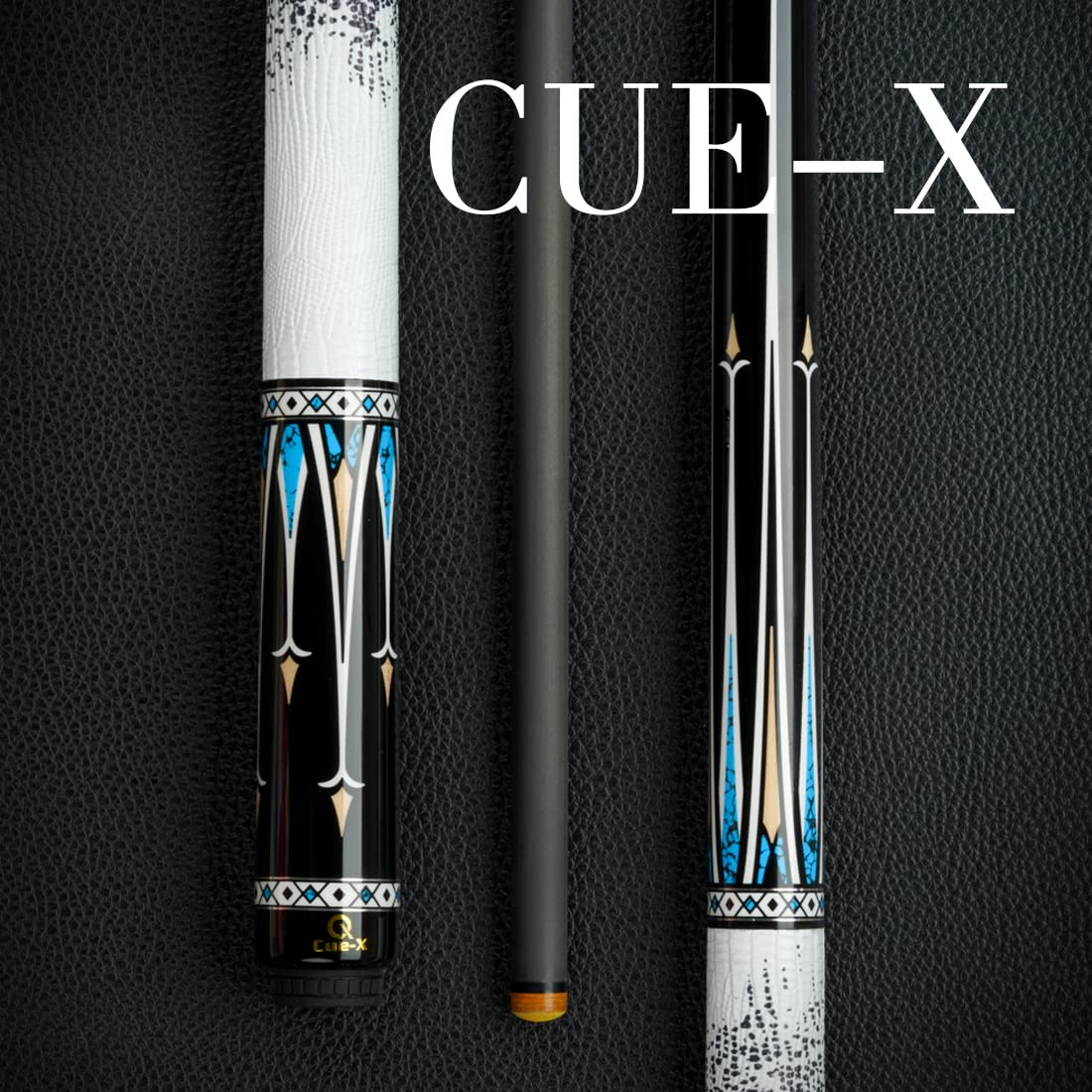 KONLLEN CUE-X Kohlefaser Pool Queue Leder Schwarz Technologie Low Deflection Billard HQ-06BF, 12,5 mm, 147 cm