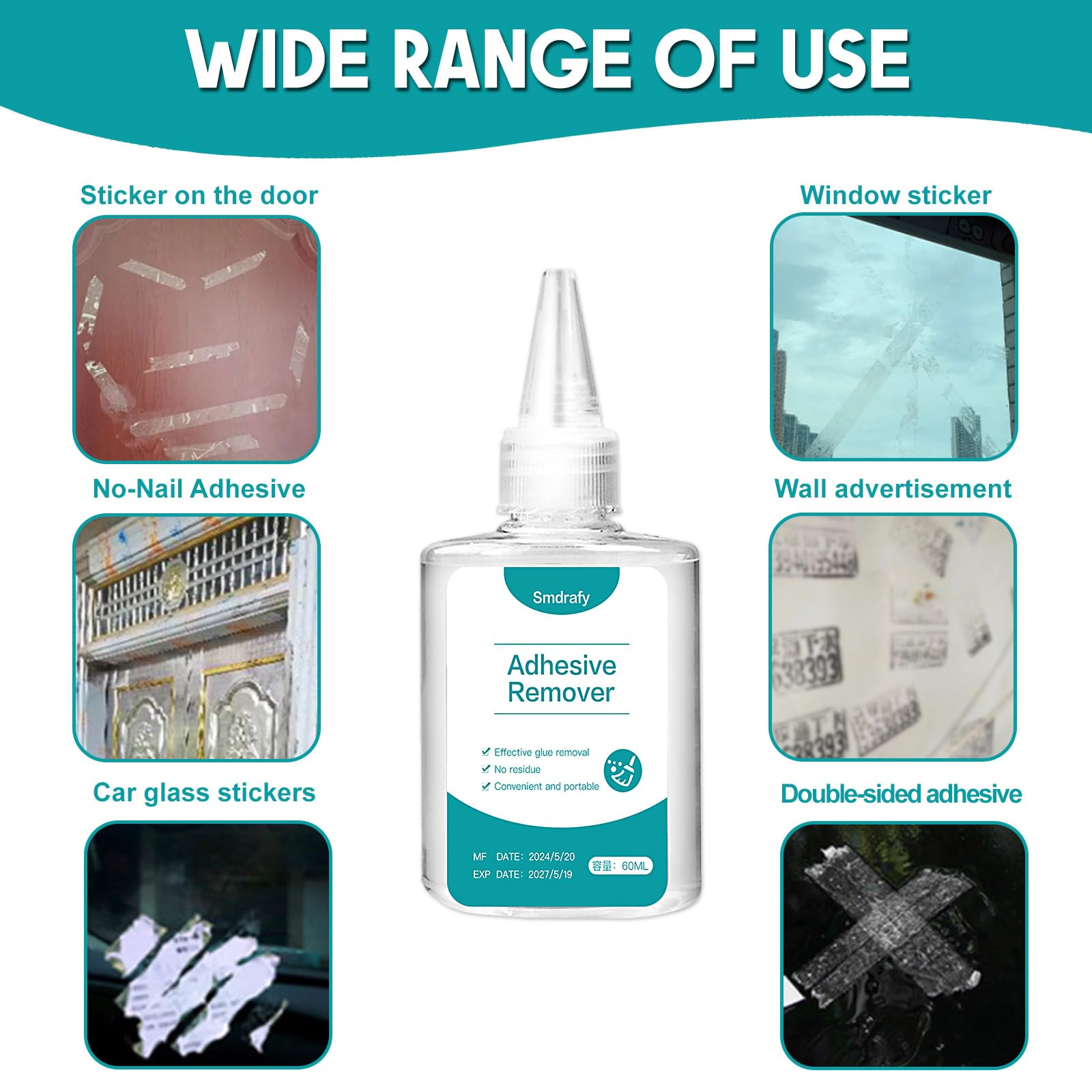 Dissolvant Colle Décapant Adhésif Enlève Étiquettes 60ML