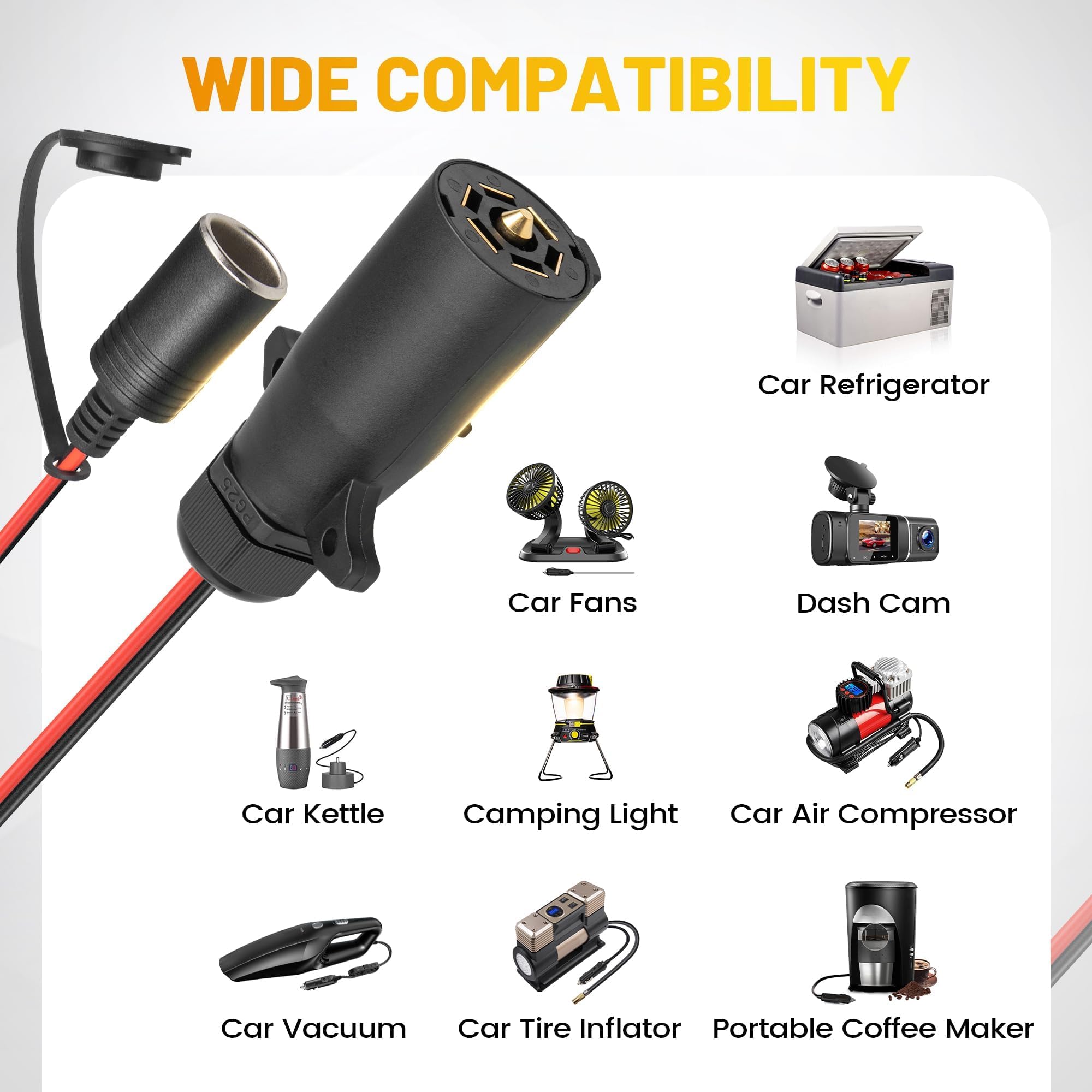 7 pin to cigarette lighter adapter Amazon.com: Oyviny 7 Pin to Cigarette Lighter Adapter 7-Way Power Access,  12AWG Pure Copper 12V Power Adapter with 20A 30A Fuse for Car Refrigerator  Cooler Air Compressor Get Power from 7 Pole
