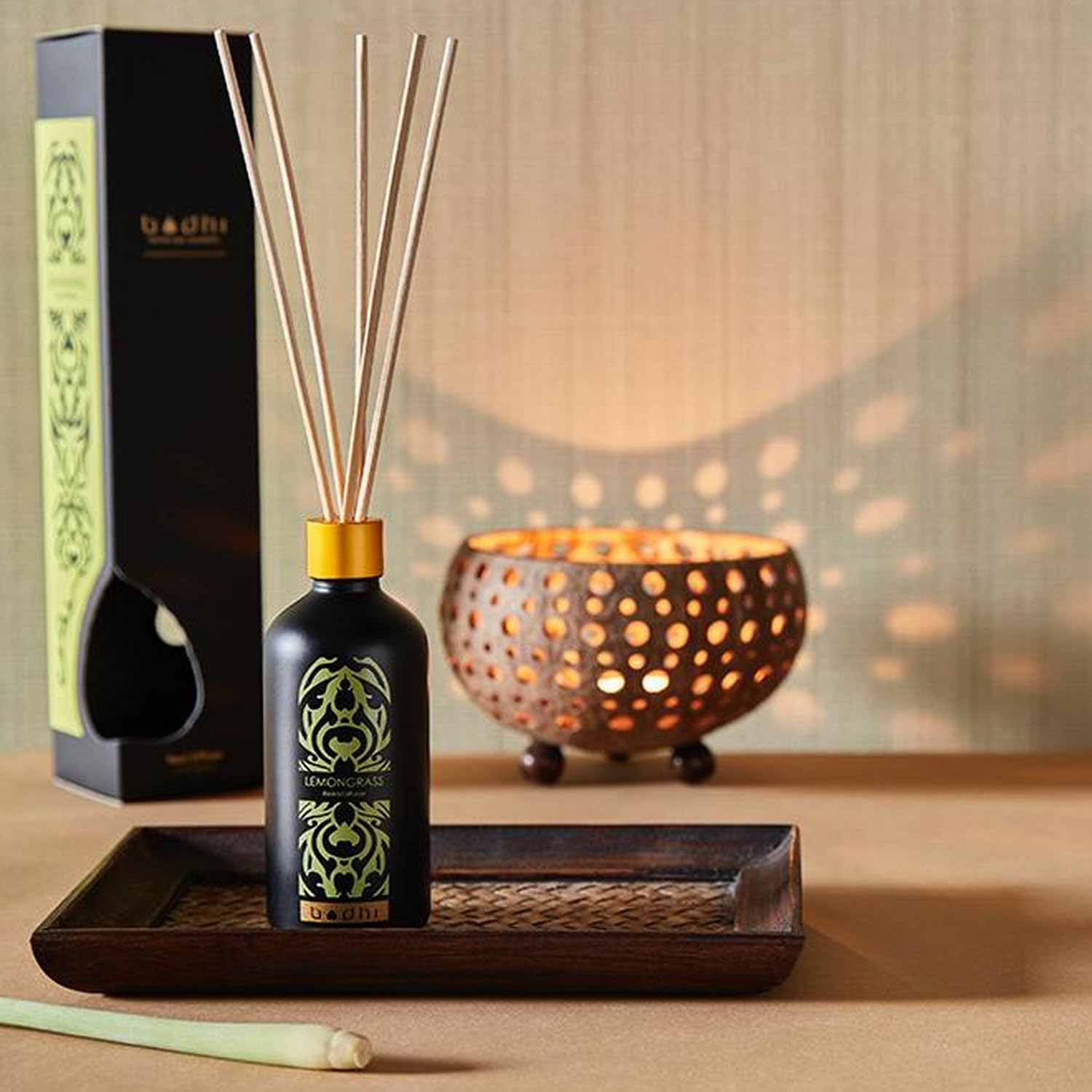 Bodhi® Dyfuzor Reed Orange Vanilla – pałeczki zapachowe do świeżego zapachu pomieszczeń/zapach premium do pomieszczeń bez alkoholu