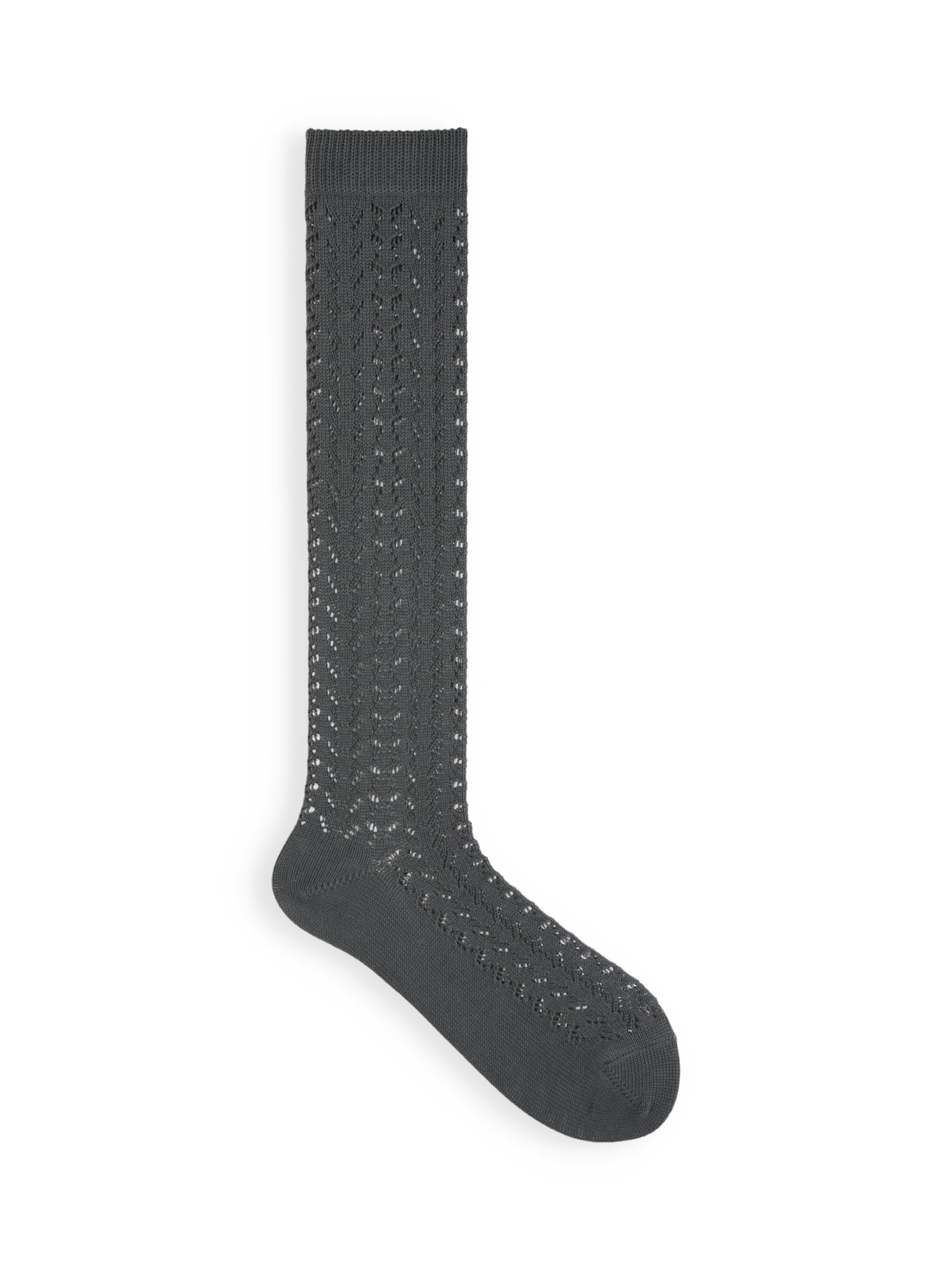Tabio Openwork Lace Knee High Socks Charcoal Gray Women Japan